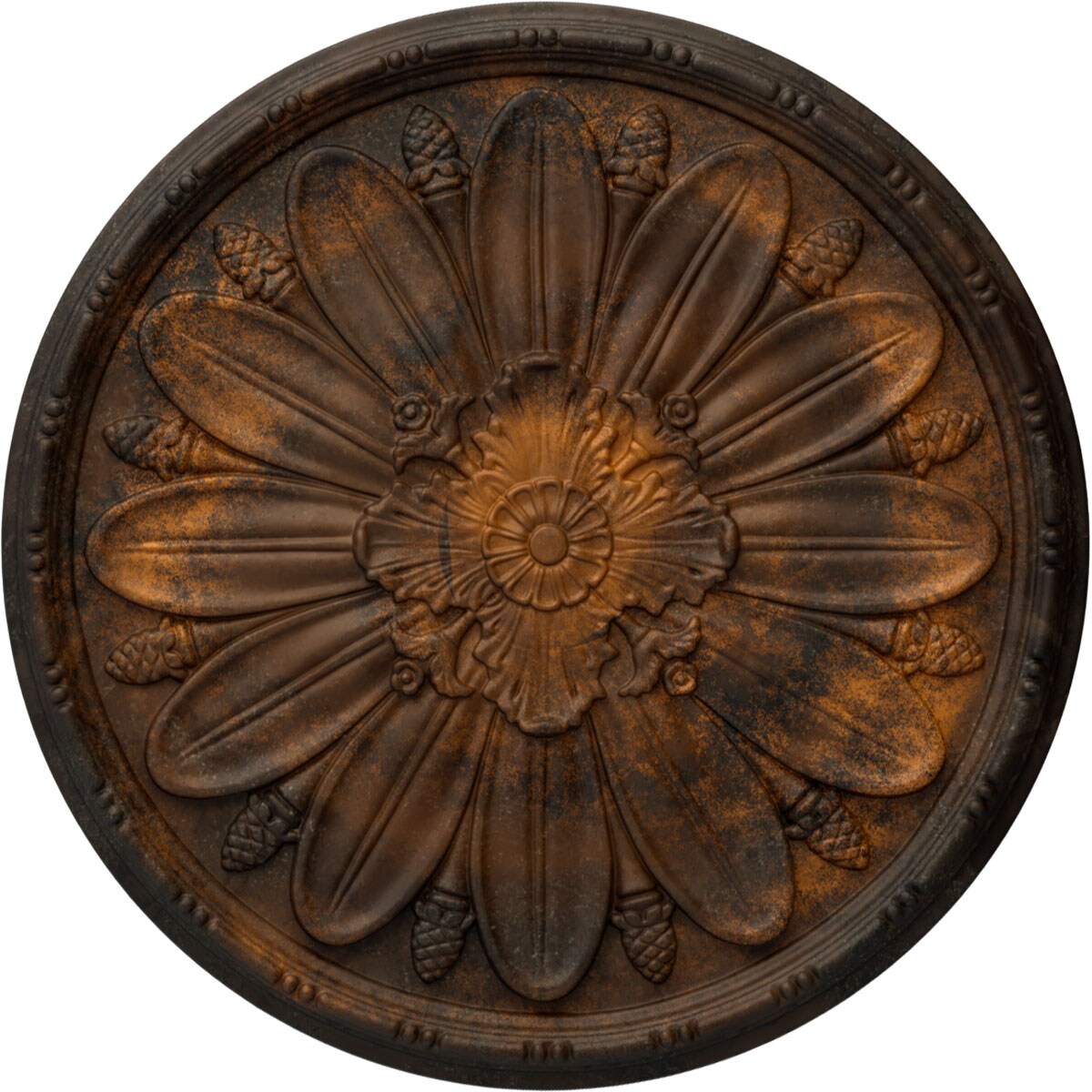 Ekena Millwork CM29FARUS Fairfax 29.875-in W x 29.875-in L Painted Rust Polyurethane Whole Ceiling Medallion