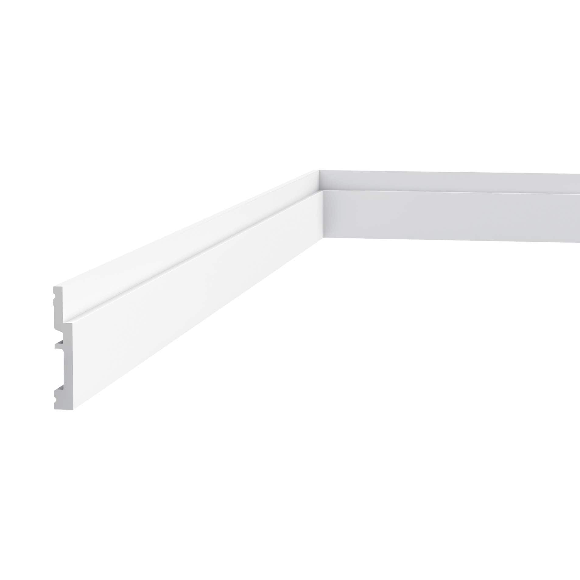 White High Impact Polystyrene Baseboard Moulding 78"