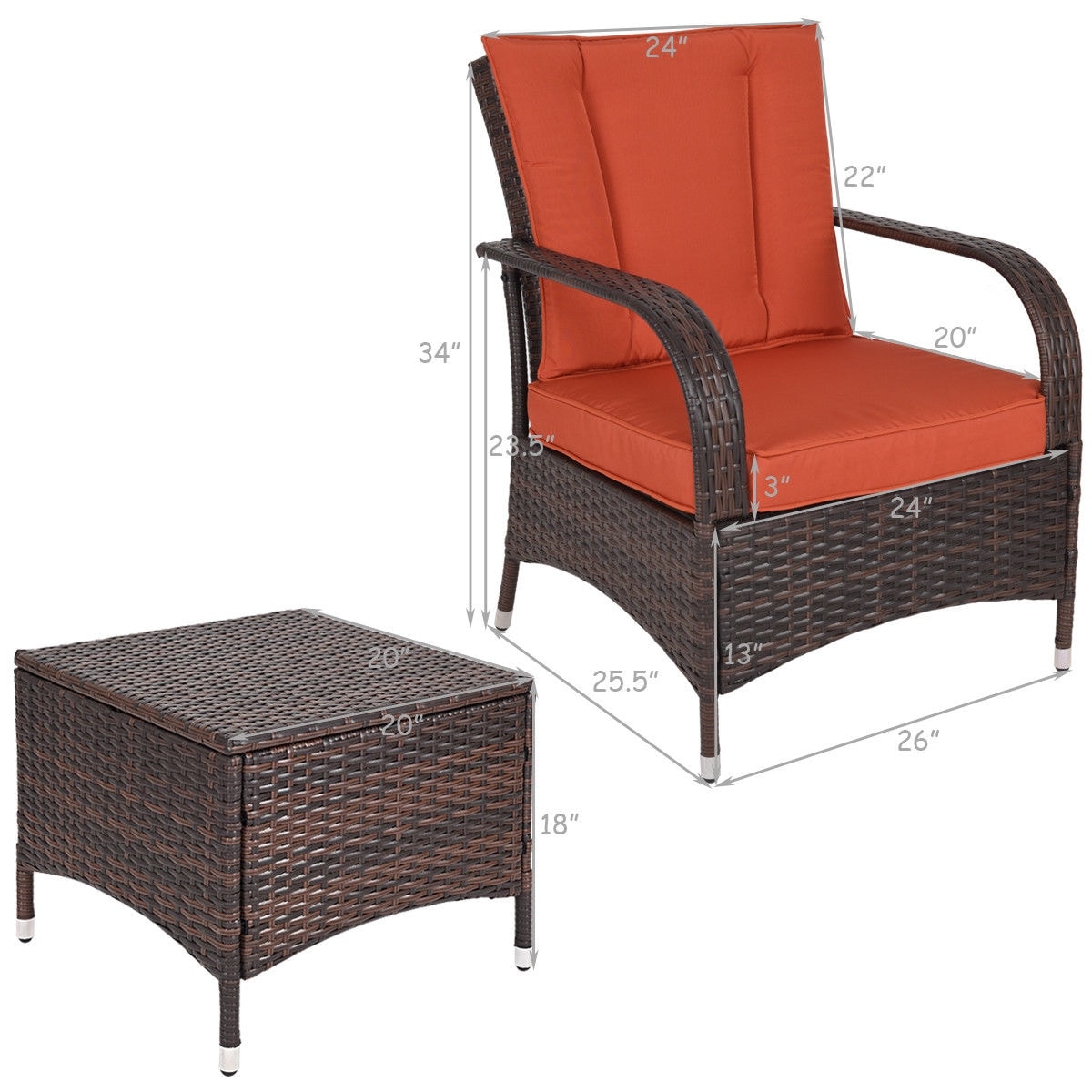 CASAINC WF-HW58621OR Patio-Conversation-Sets - View #3
