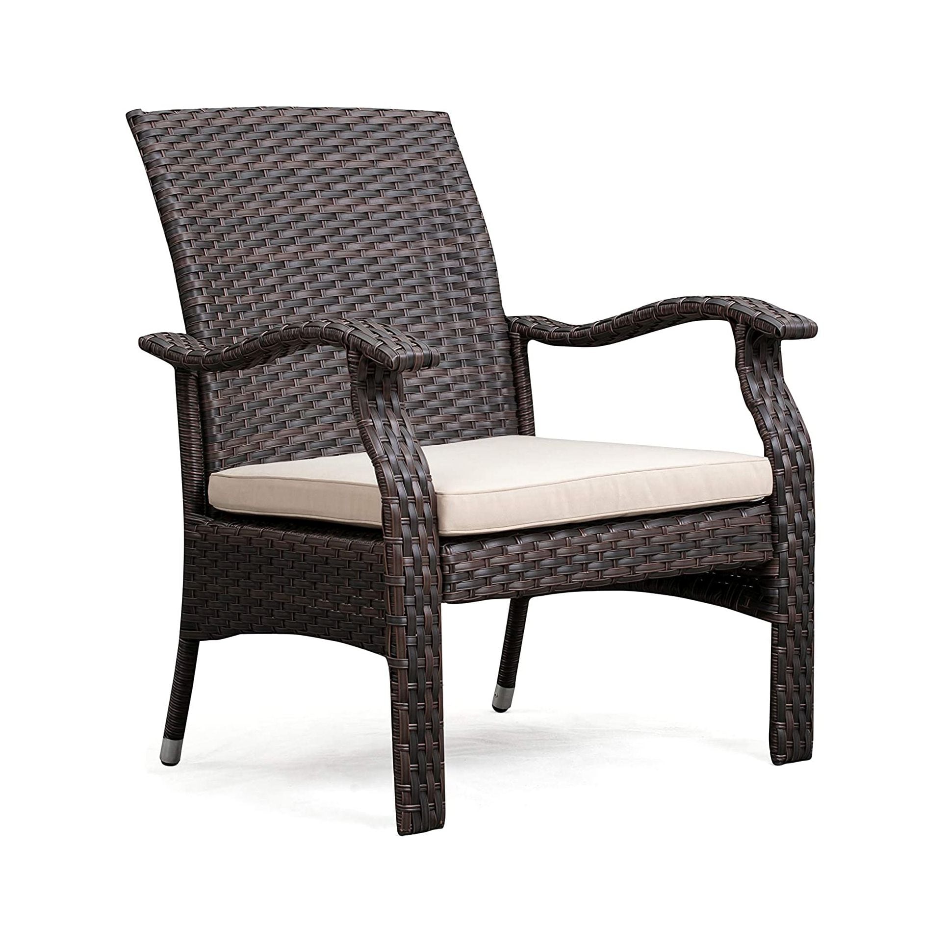 Mocha Resin Wicker 3-Piece Patio Conversation Set with Beige Cushions