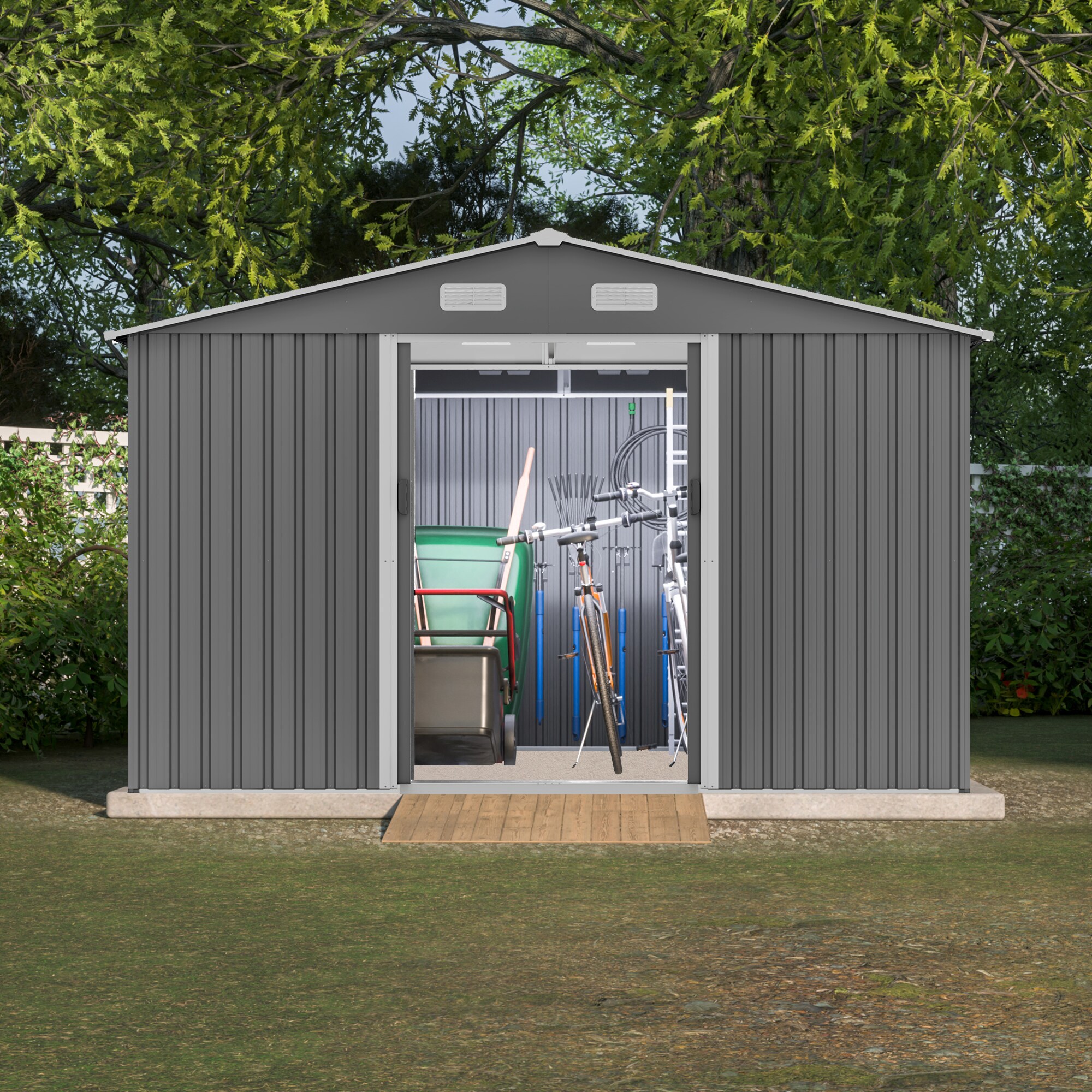 WELLFOR TWSG018-GR Metal-Storage-Buildings-Sheds - View #7