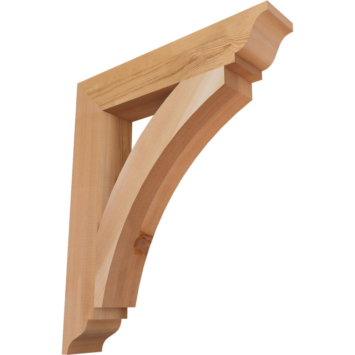 Ekena Millwork BKT04X22X26THR01SWR Thorton traditional smooth 3-1/2-in x 22-in x 26-in Western red cedar Brown Wood Standard bracket