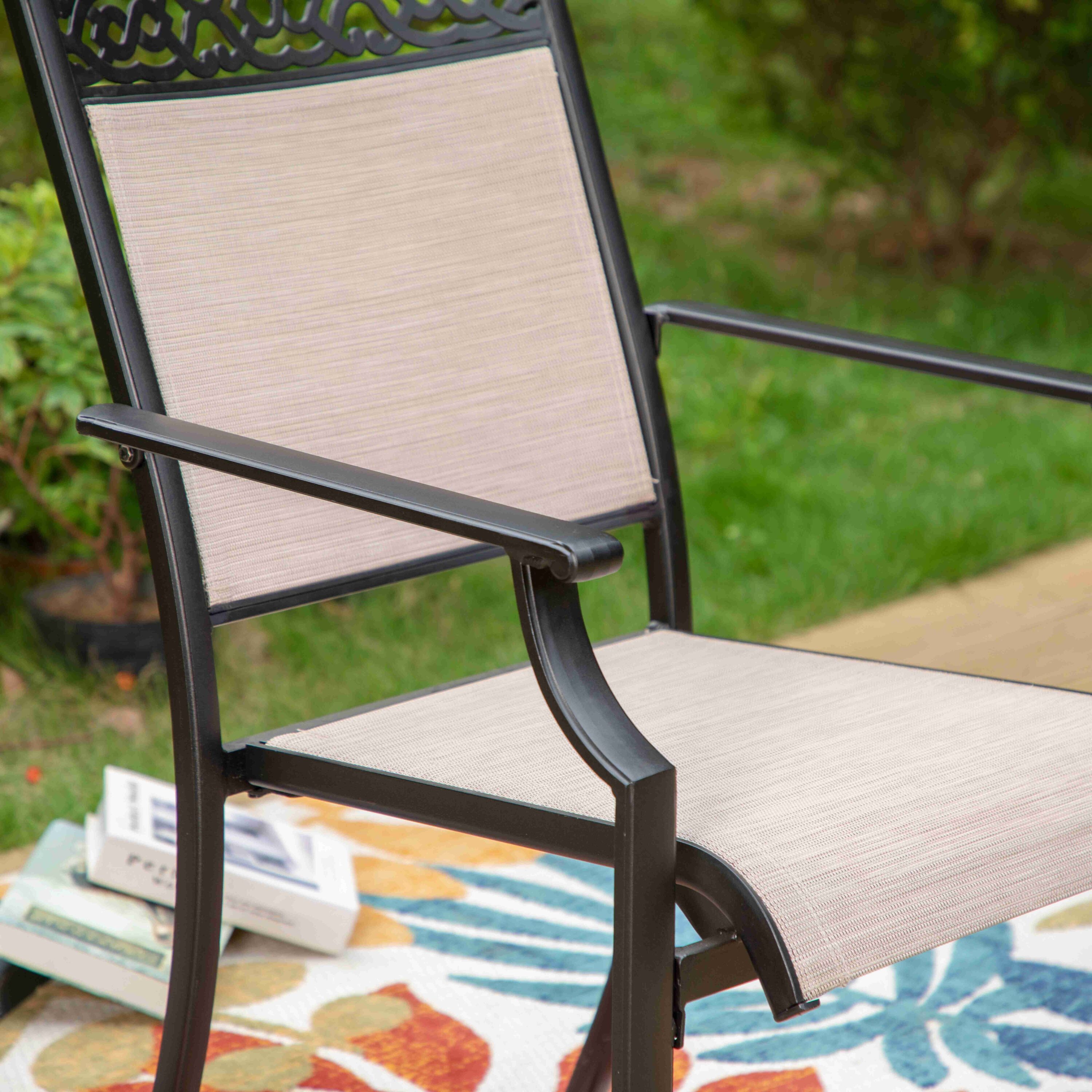 Sunshine Valley COCOS Set of 2 Stackable Black Steel Frame Stationary ...