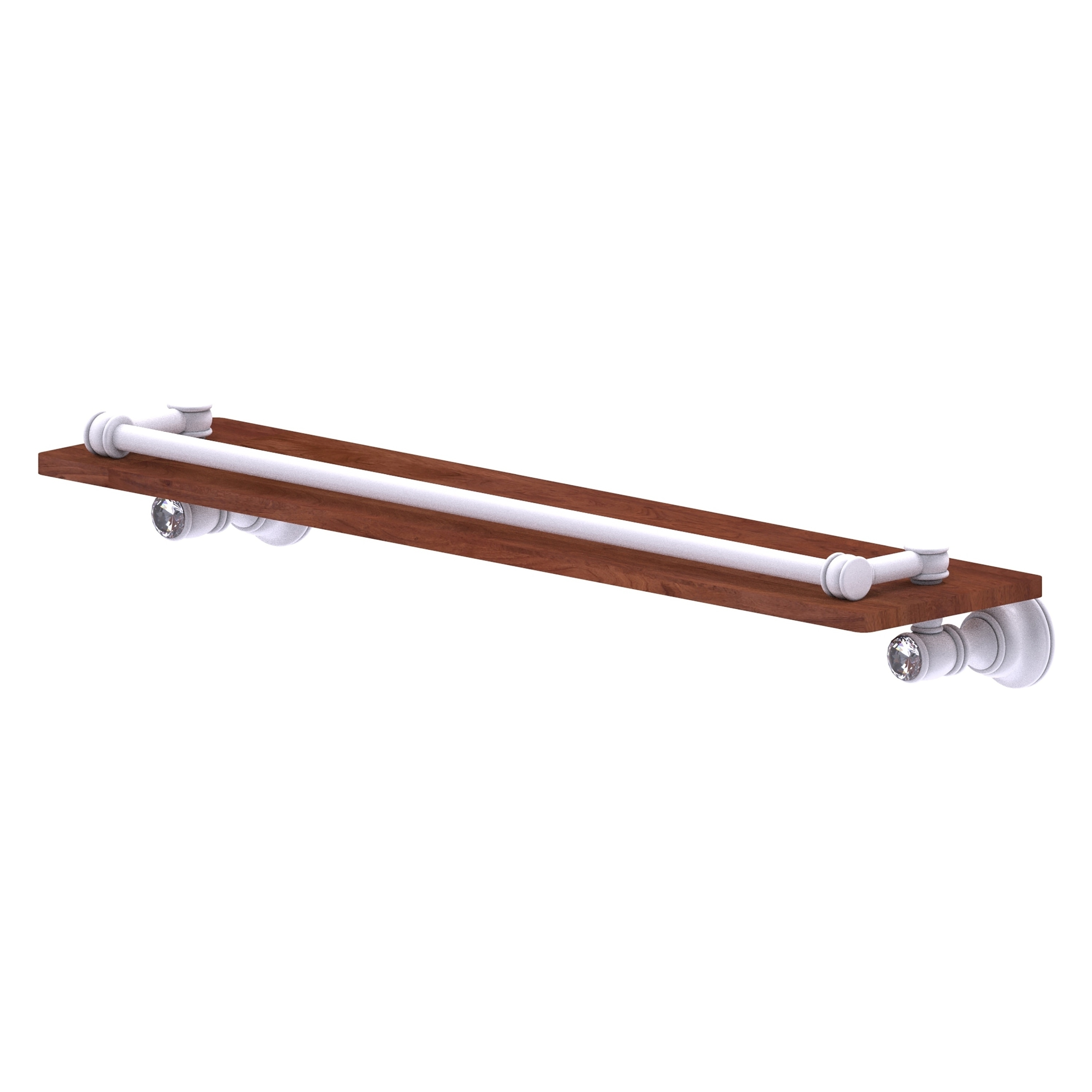 Allied Brass CC-1-22-GAL-IRW-WHM Carolina Crystal Matte White Wall mount Bathroom Shelf ( 22-in x 3.3-in x 5-in )