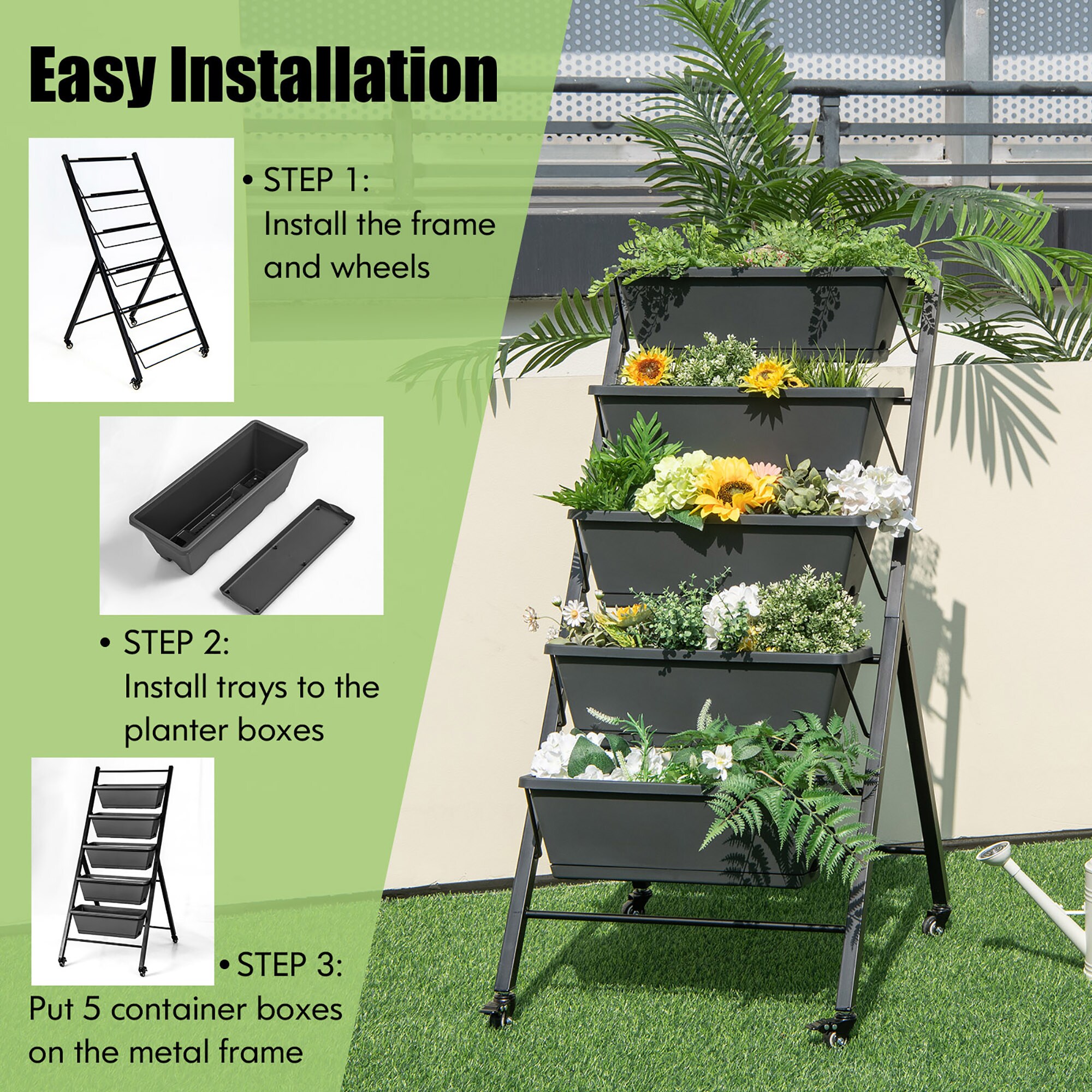 Costway LWS00591 Raised-Planter-Boxes - View #3