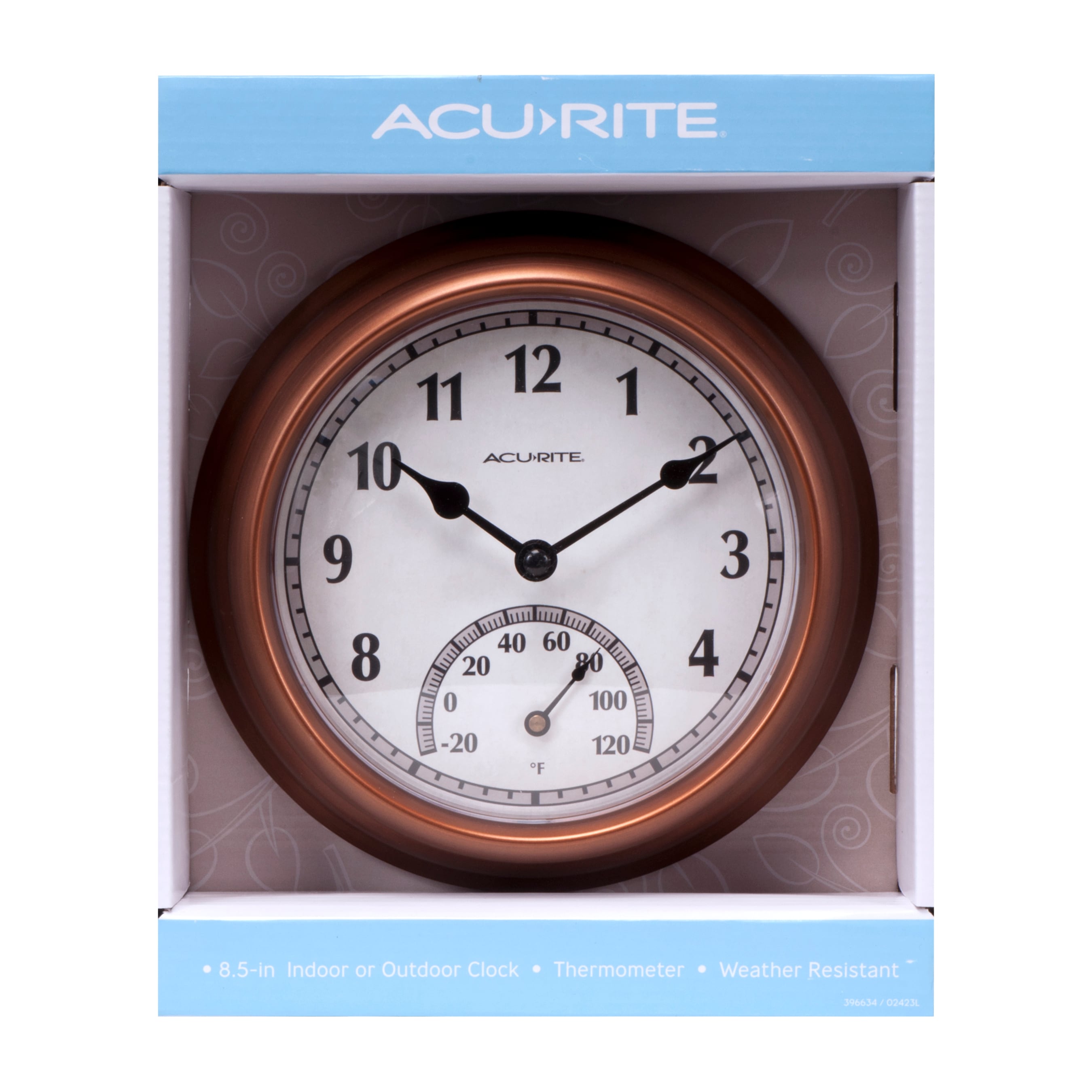 AcuRite 18-in Outdoor Therm Clock Silver in the Thermometer Clocks
