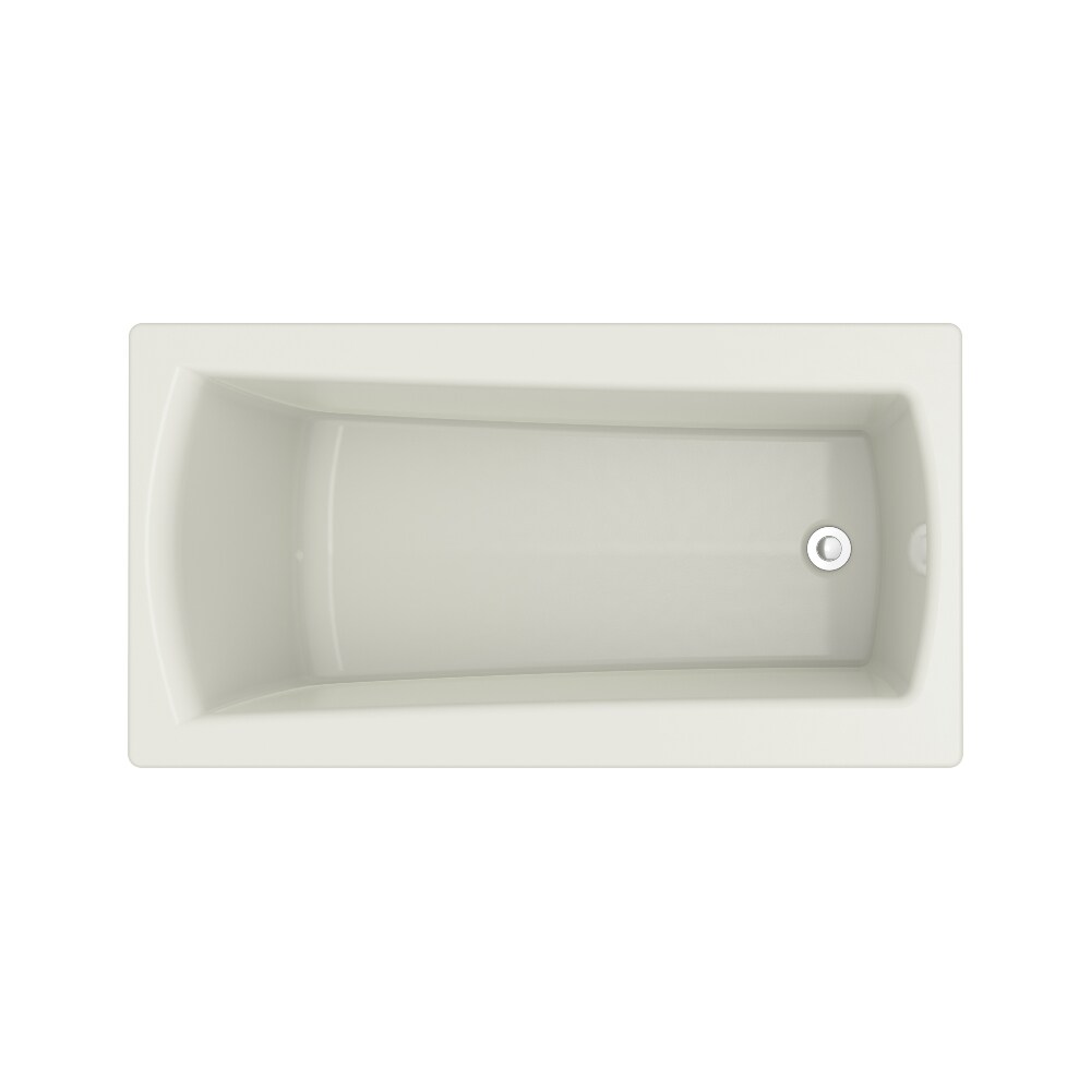 Boston 1 32-in x 60-in Biscuit Acrylic Drop-In Soaking Bathtub (Reversible Drain) in White | - Laurel Mountain 6032BT528