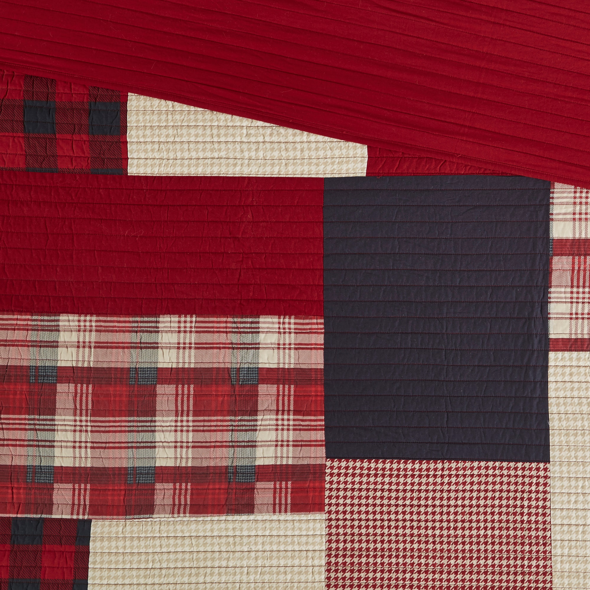 Full Red Cotton Reversible Quilt Set