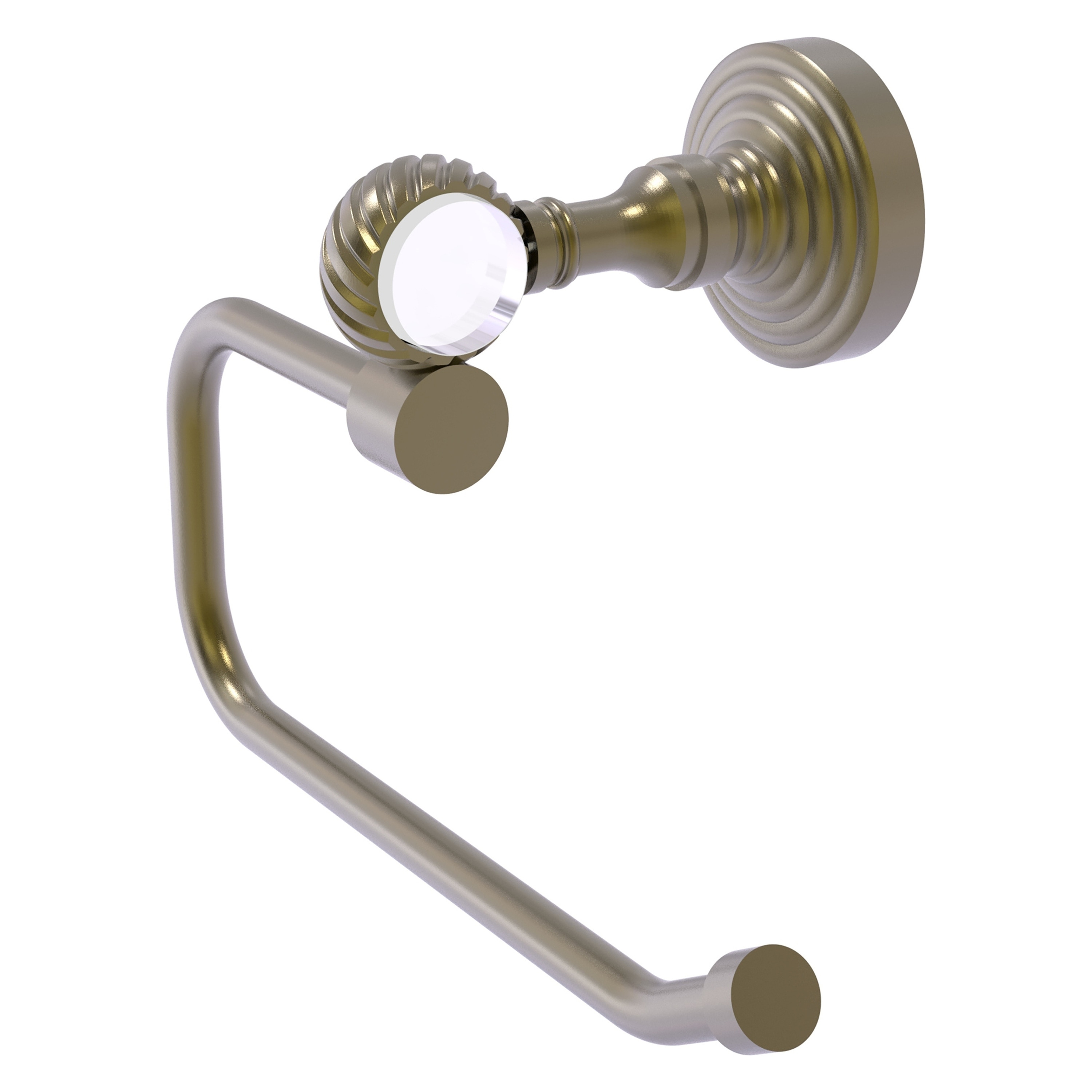 Allied Brass PG-24ET-ABR Pacific Grove Antique Brass Wall mount Single post Toilet Paper Holder 1 -Rolls with Storage