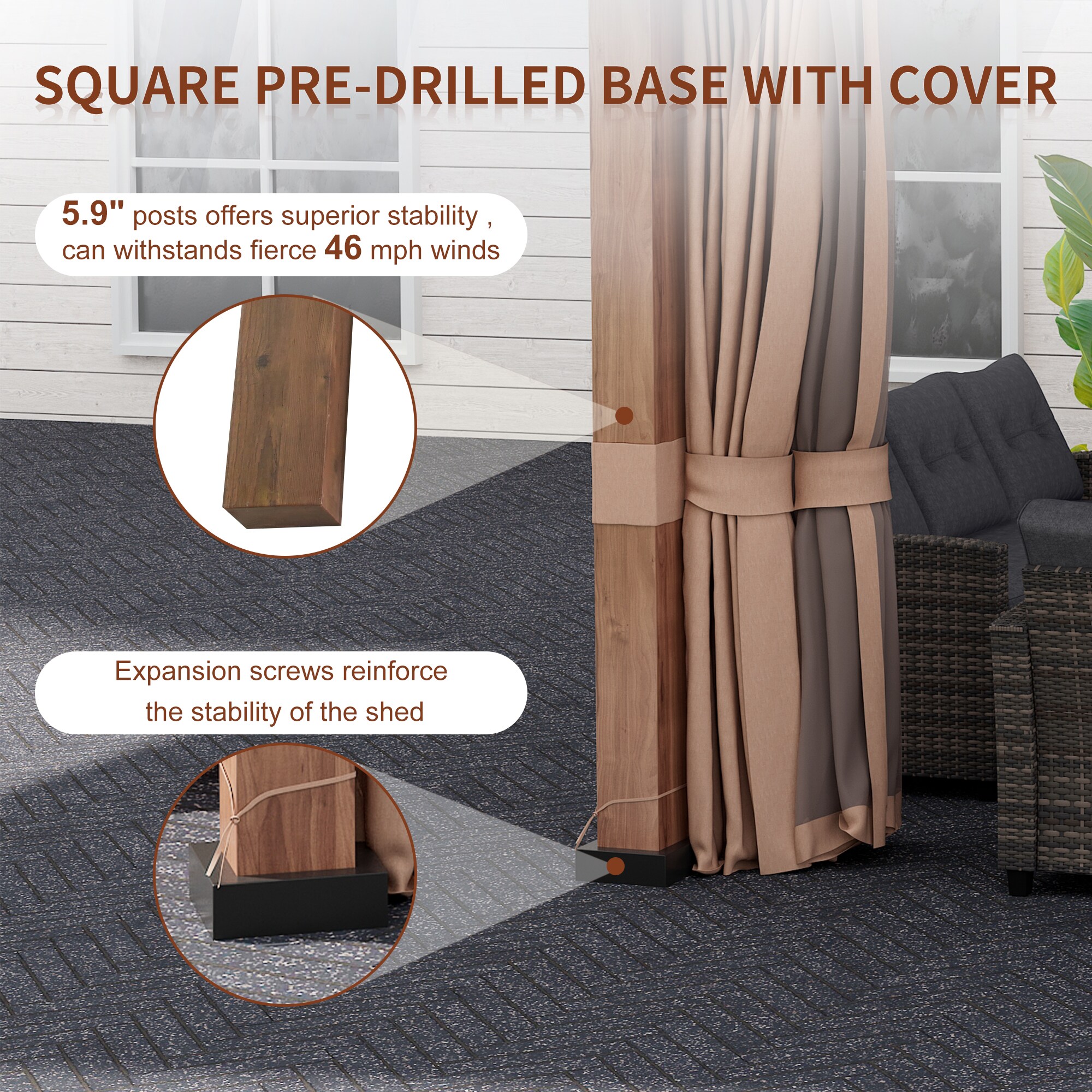 Clihome CL-S262GY Wood-Resin-Gazebos - View #13