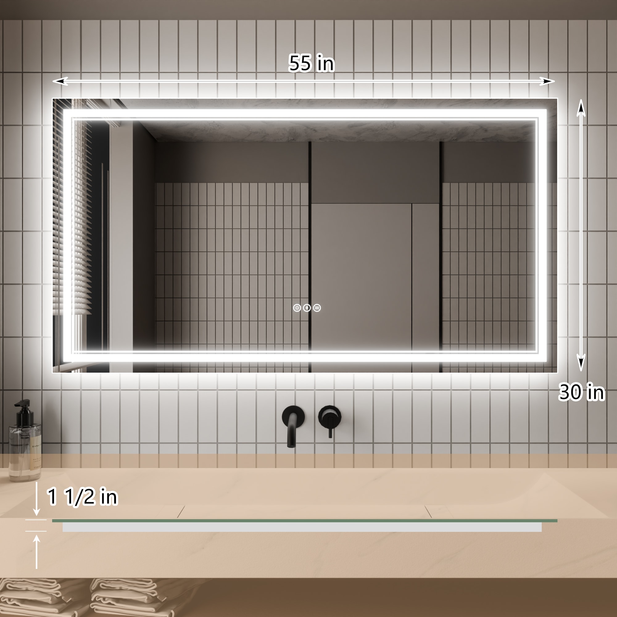 WELLFOR EX-TF3055 Framed-Bath-Mirrors - View #3