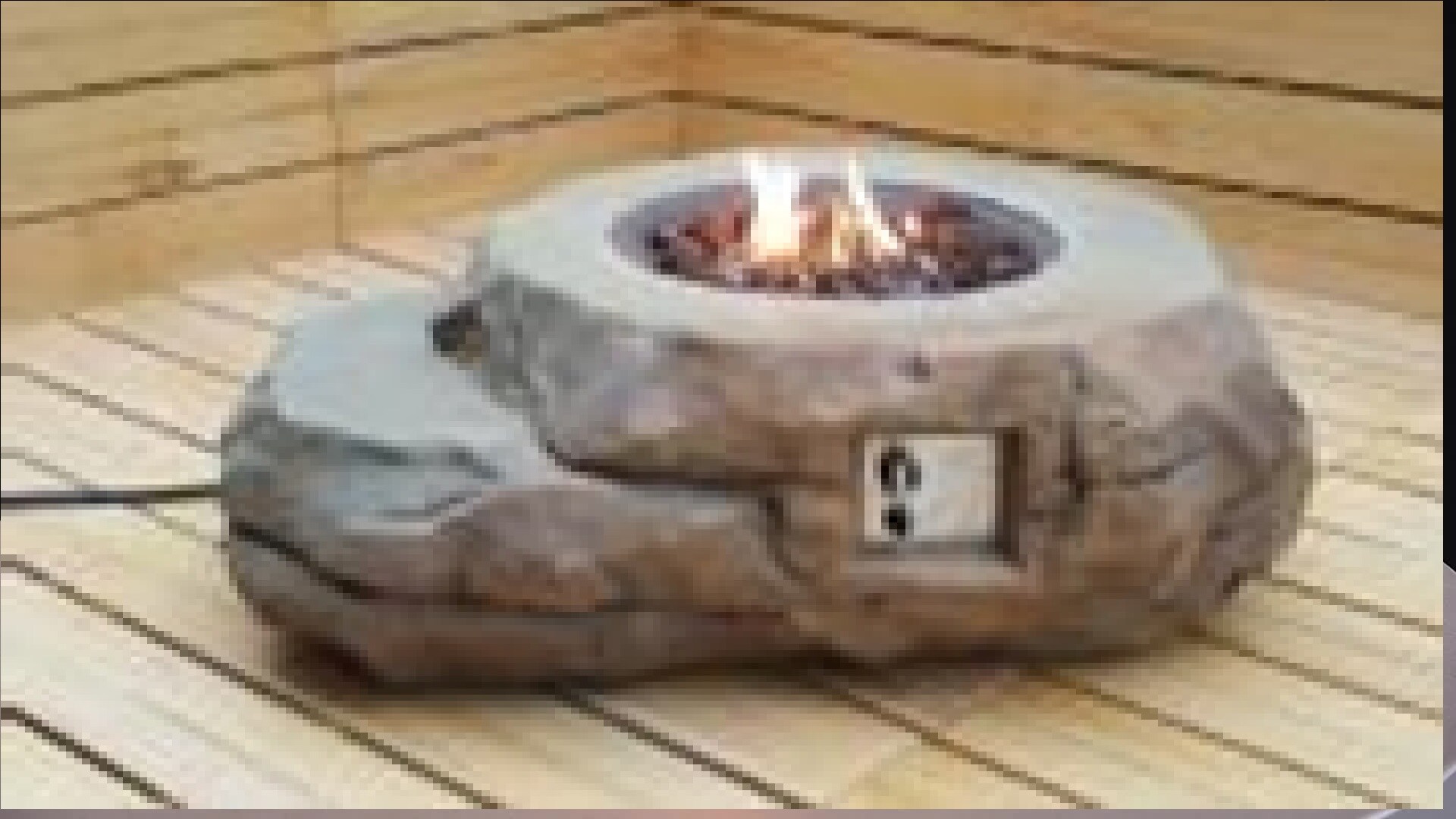 Lexora LK124049UM00000 Kivi 49-in W 50000-BTU Rock Color Portable Stainless Steel Propane Gas Fire Pit