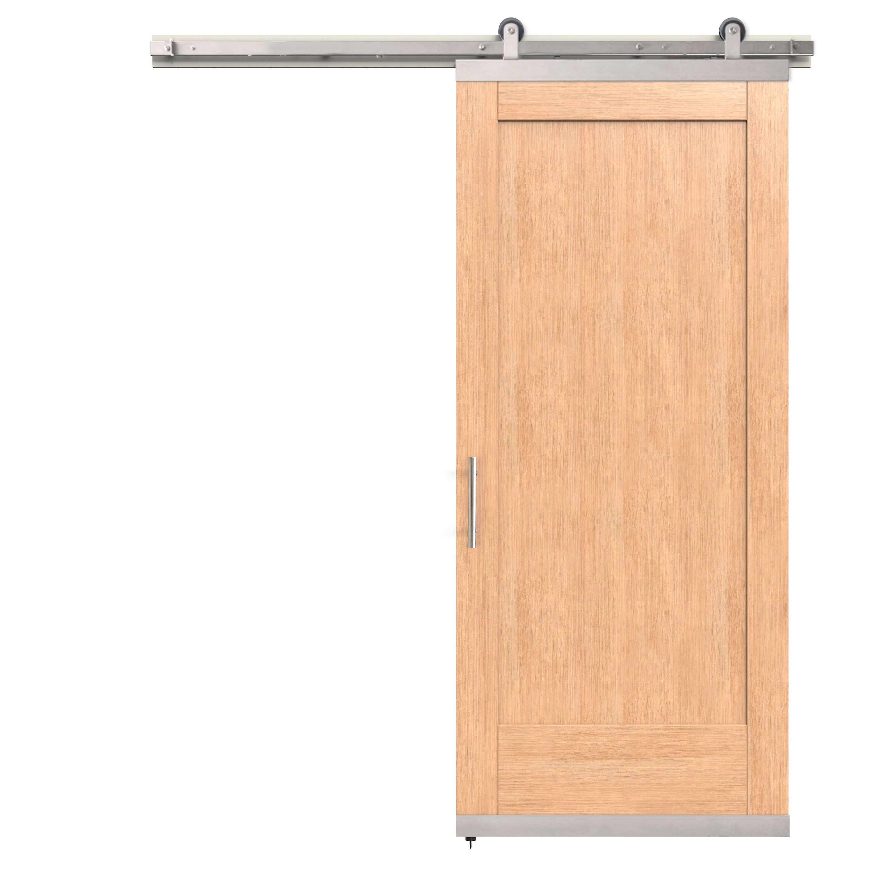 JELD-WEN LOWOLJW247900019 36-in x 96-in Clear Square White oak Wood Solid core Single Barn Door (Hardware Included)