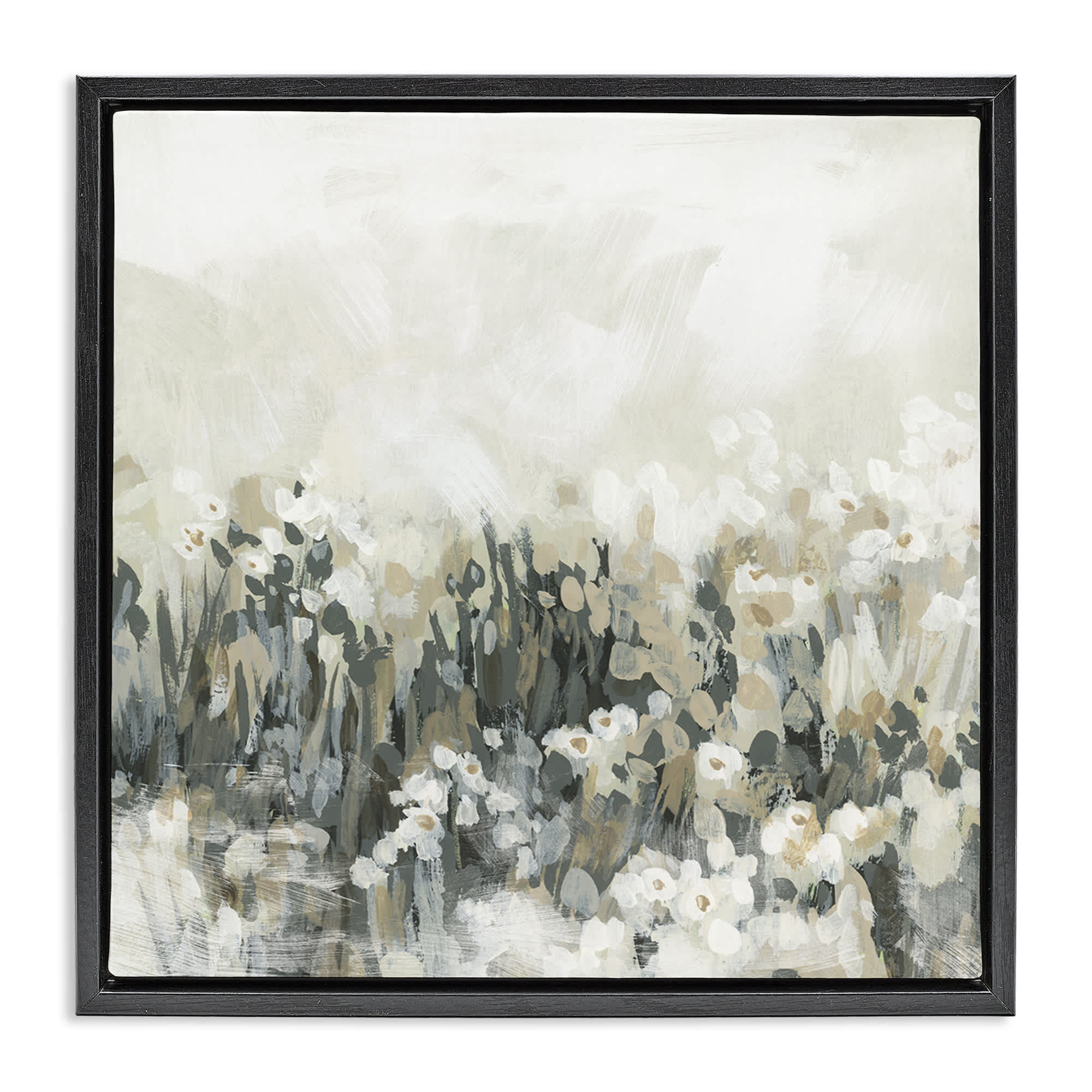 Stupell Industries BS-353-FFB-24X24 Grey and Beige Landscape Black Framed Floater Canvas Wall Art By June Erica Vess 25 x 25