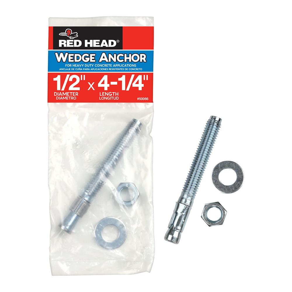 Red Head 50066 1/2-in x 4-1/4-in Concrete Wedge Anchors