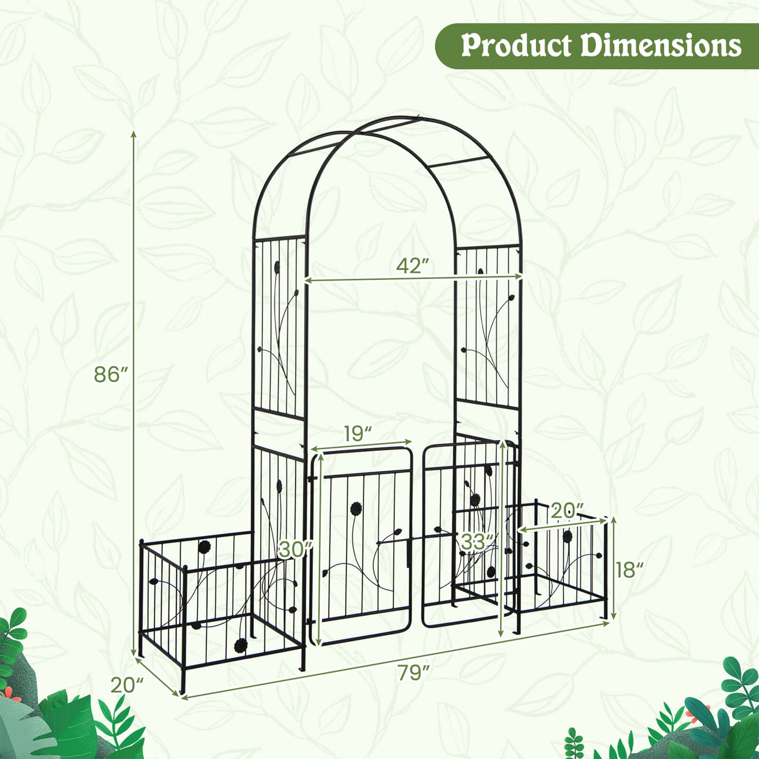Costway HCST01503 Garden-Trellis - View #3
