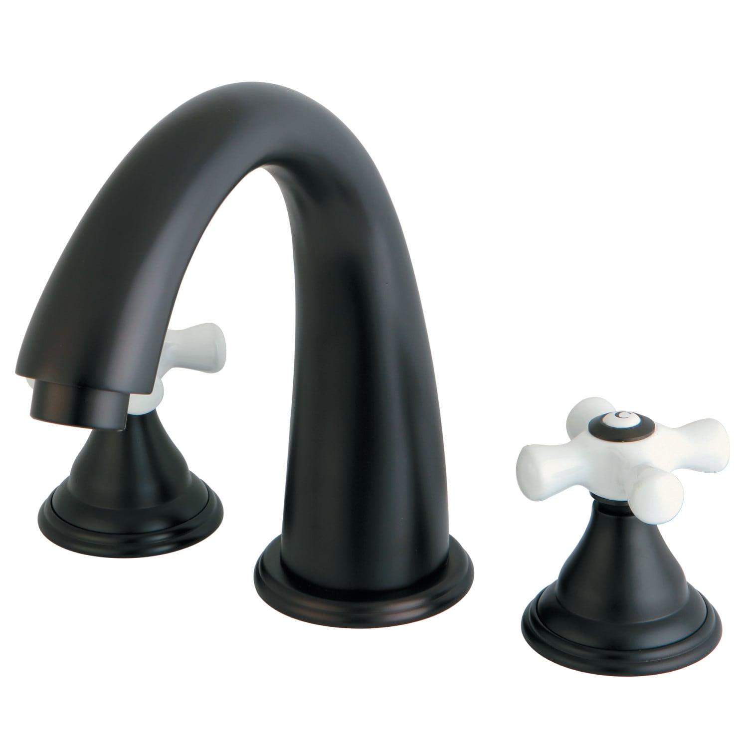 Kingston Brass Royale Oil Rubbed Bronze 2 Handle Deck Mount Roman High Arc Bathtub Faucet Valve 1686