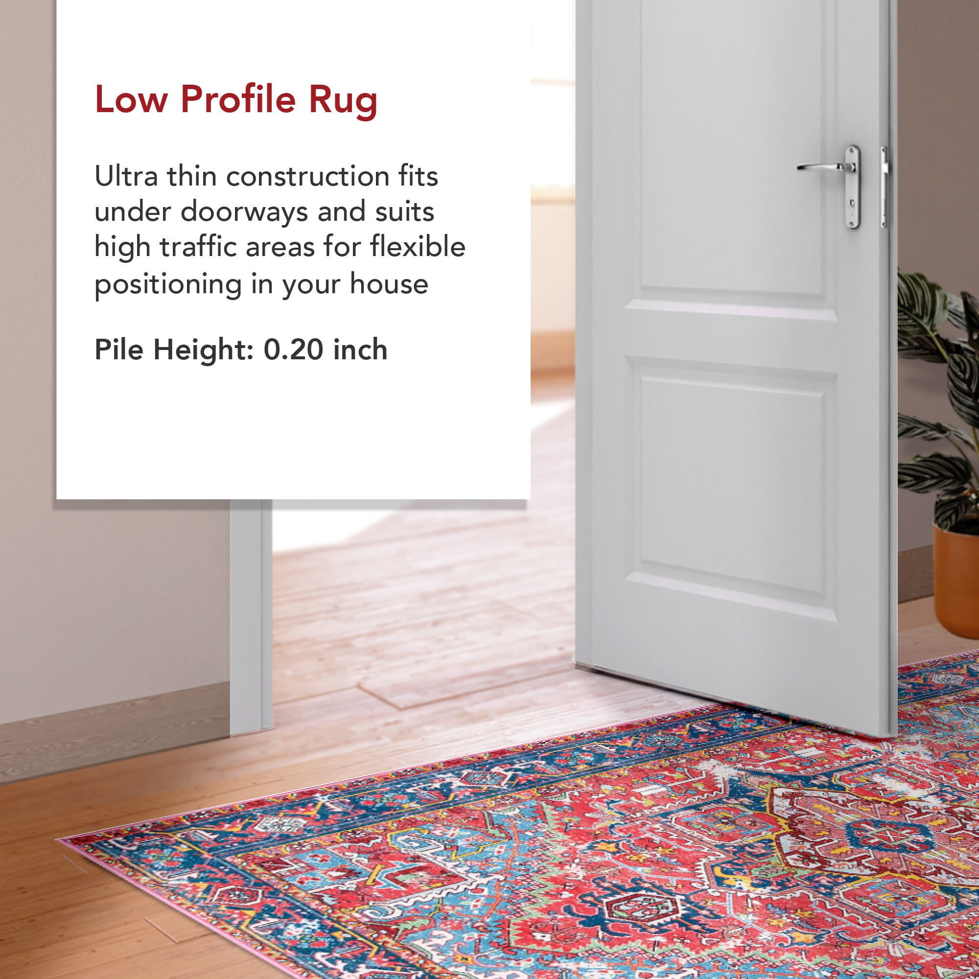 Elysian Red Synthetic 5' 5" x 8' Easy-Care Area Rug