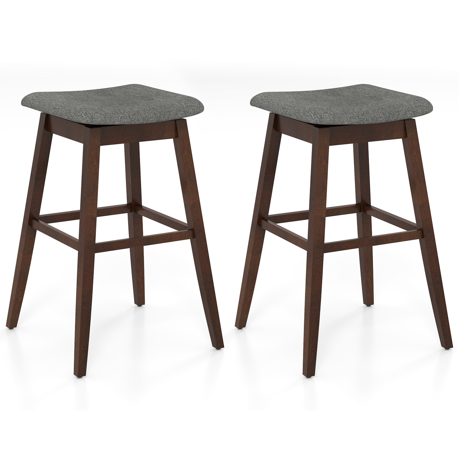  ID12599CA Black 31-in H Bar height Upholstered Swivel Wood Bar Stool