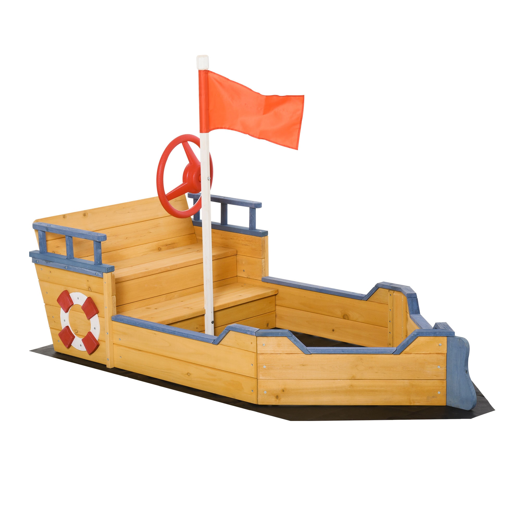 Runesay CY12 62.3-Inches x 30.8-Inches Brown Irregular Wood Sandbox