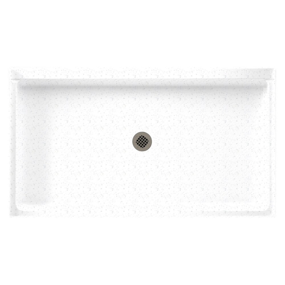 SWAN SF03460MD.035 34-in W x 60-in L Arctic Granite Rectangle Shower Pan Base with 4.5-in H Threshold (Center Drain)