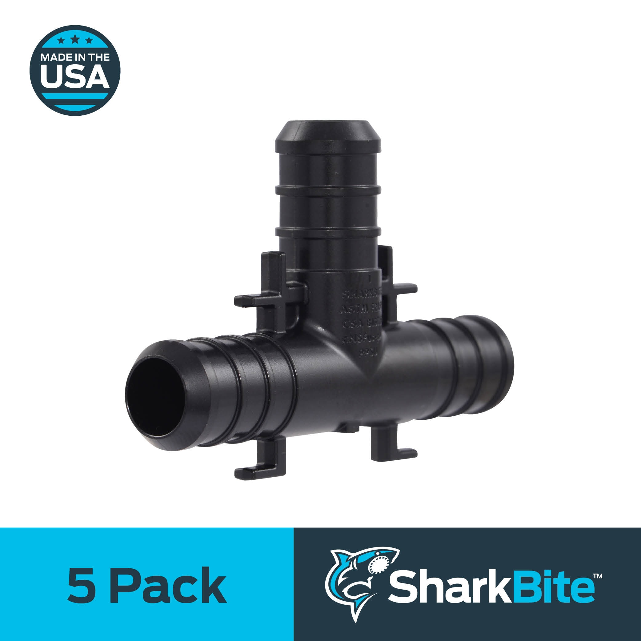 SharkBite UP362Z5 1/2-in PEX Crimp Poly Tee (5-Pack)