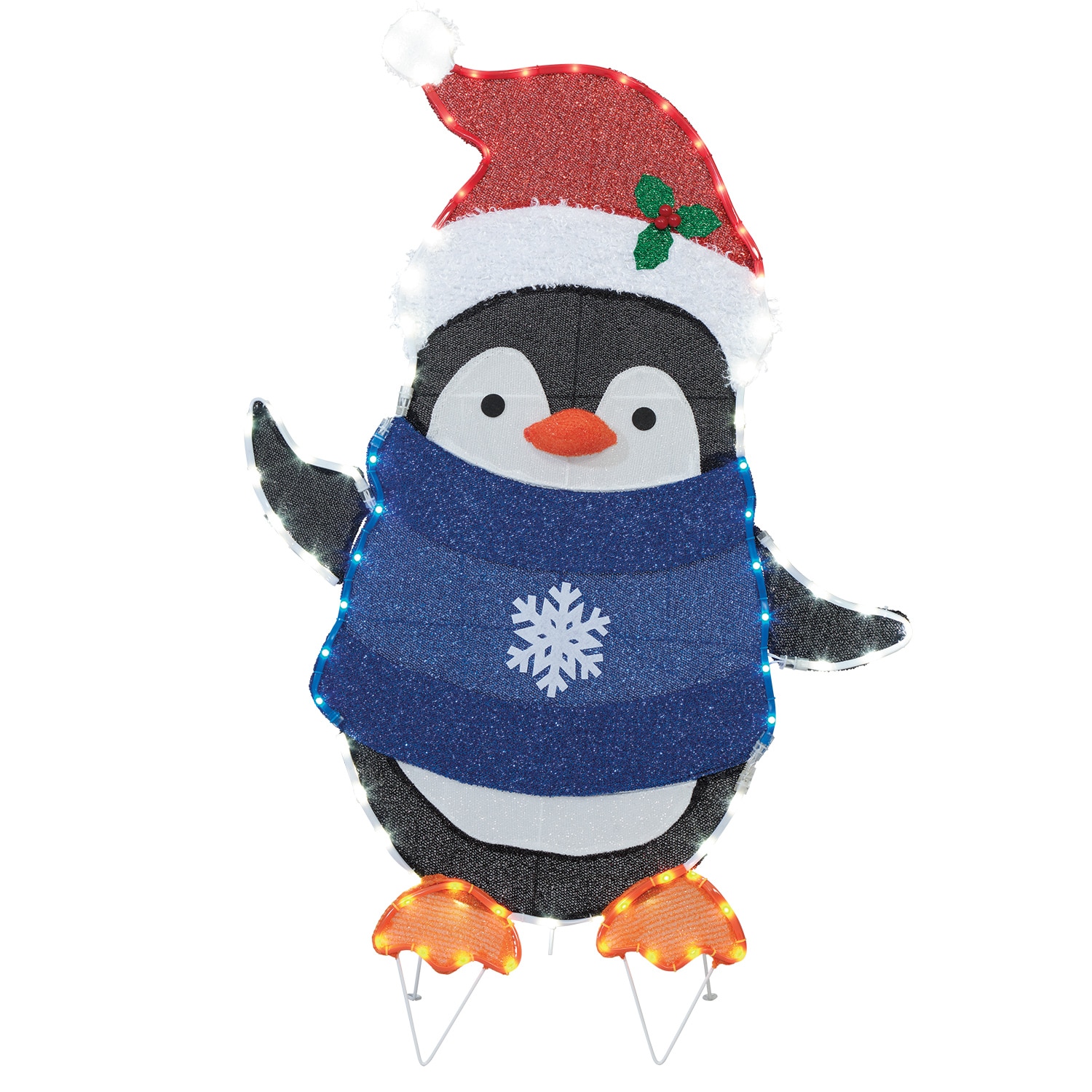 LuxenHome 15-in Penguin Yard Decoration with White LED Lights in the  Outdoor Christmas Decorations department at