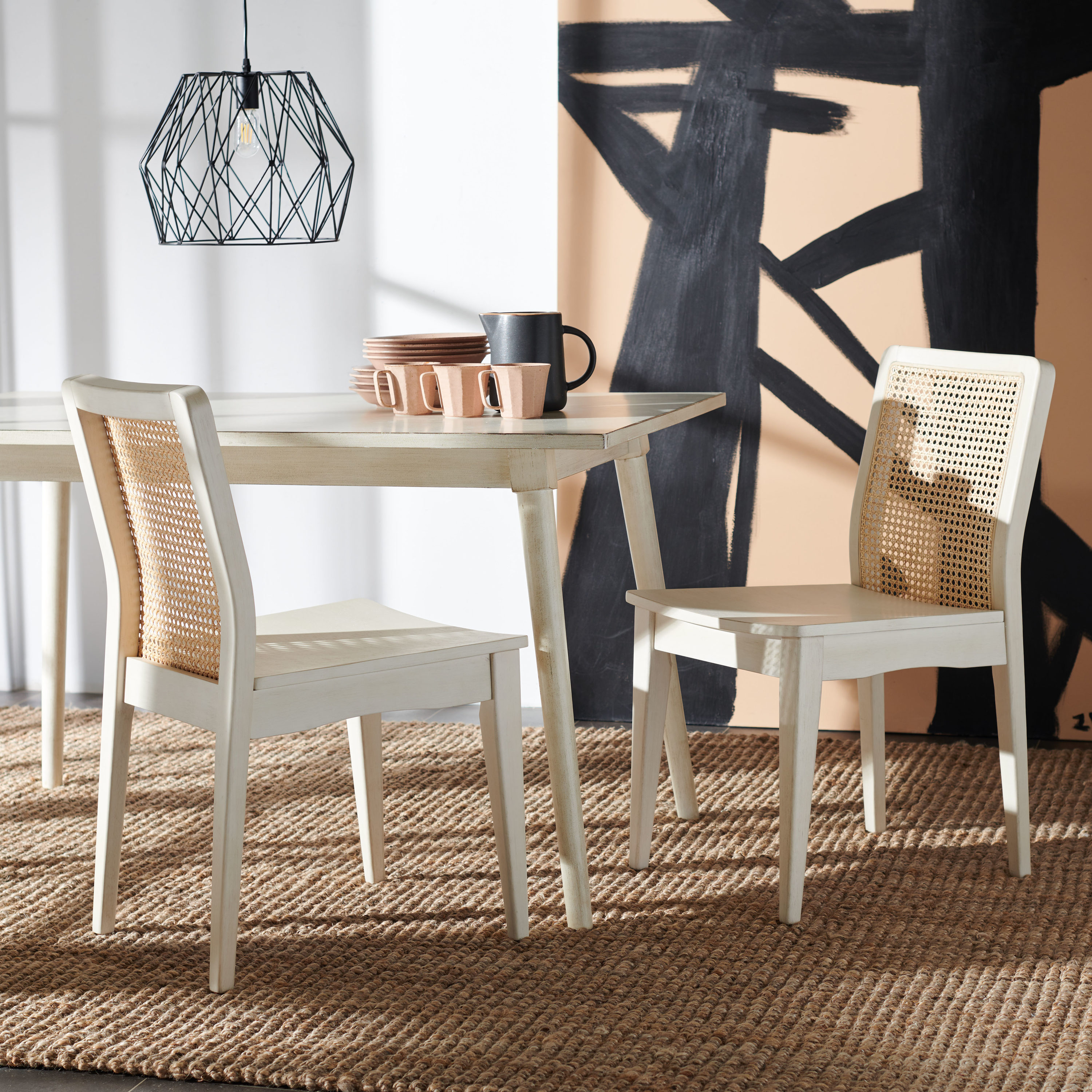 Safavieh Set Of 2 Benicio Side Chair (Wood Frame) In The Dining Chairs ...