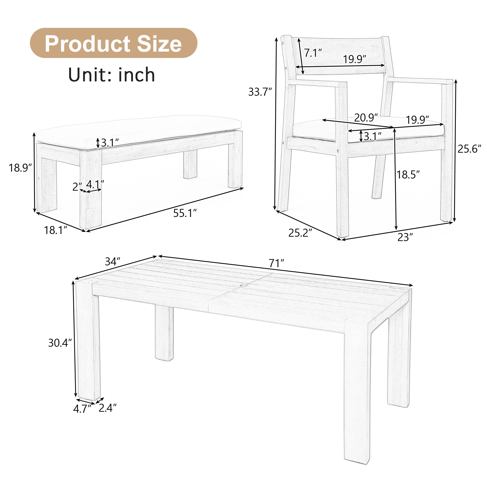 Fun Orange FUN26PT07 Patio-Dining-Sets - View #7