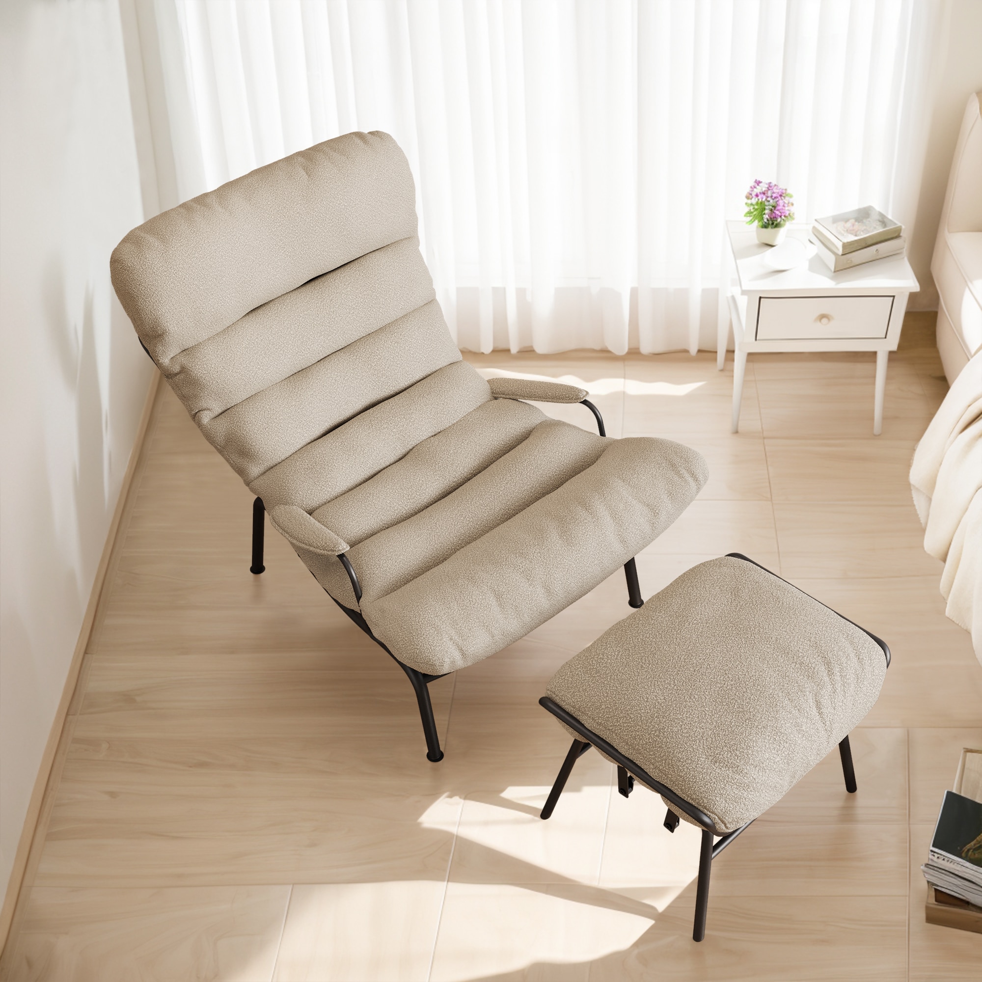 Ovios OYYDL-810 Modern Beige (Cloud Velvet) Rocking Chair