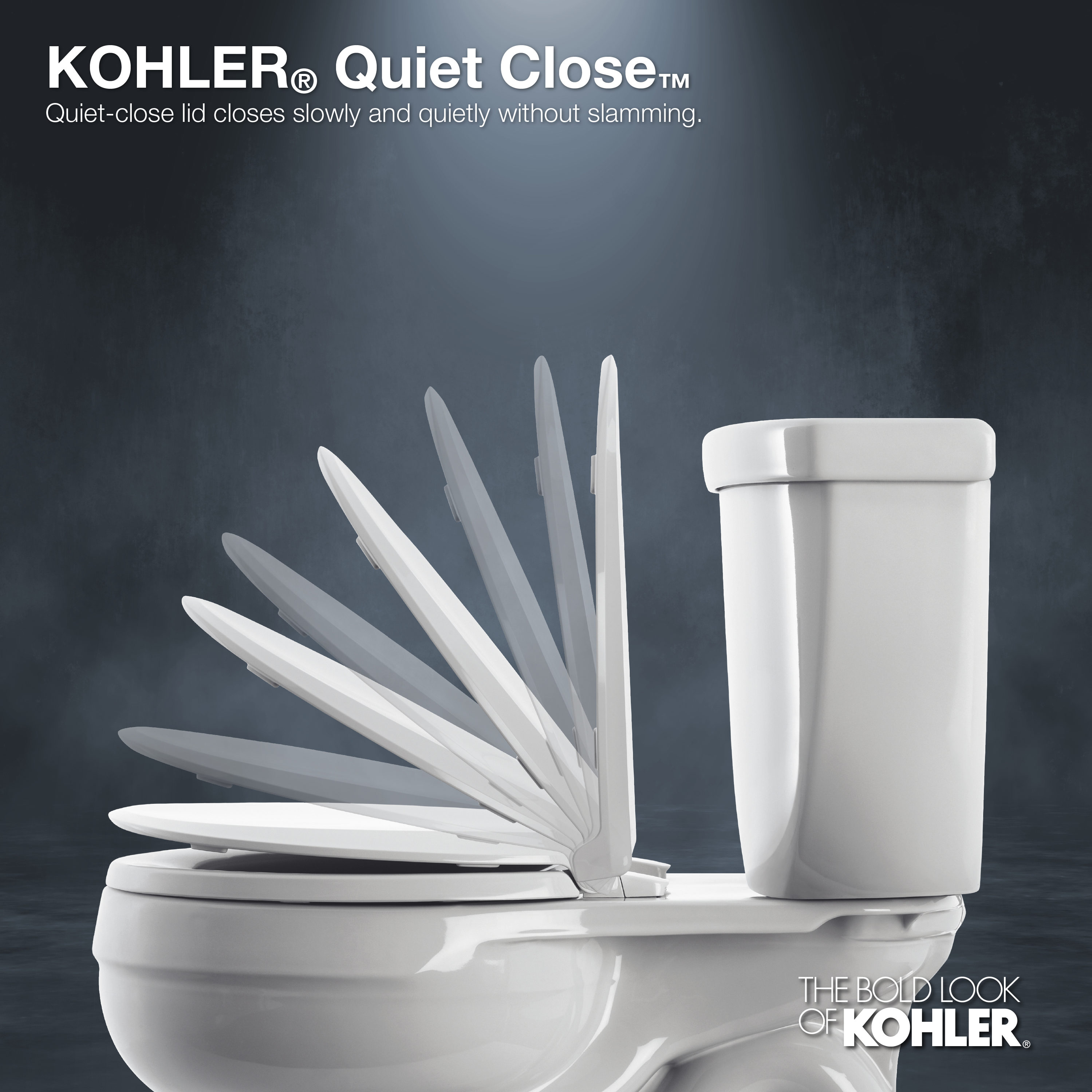 KOHLER Quiet Close Reveal Plastic White Round Soft Close Toilet Seat in the  Toilet Seats department at