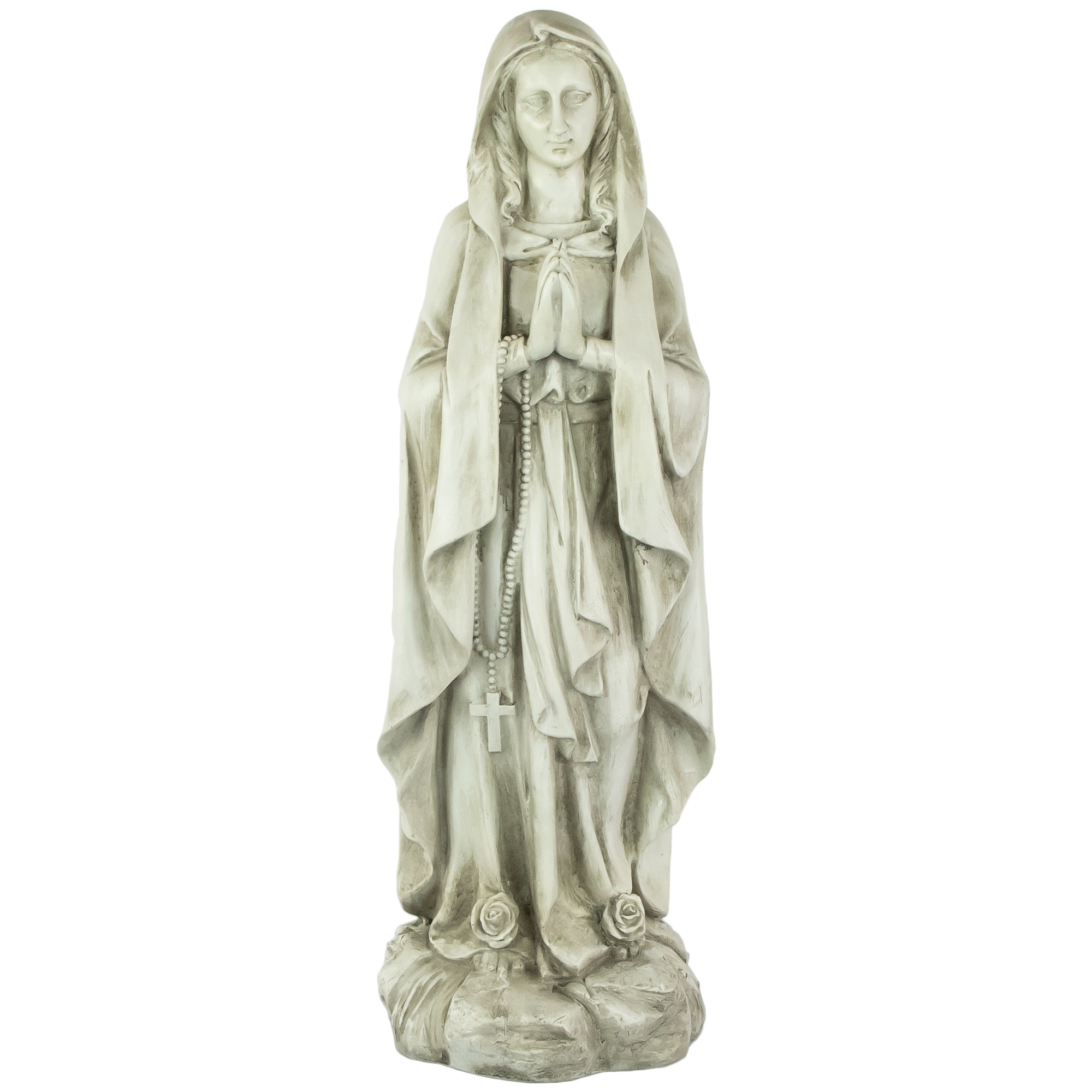 Northlight 32588585 27.75-in H x 9-in W Gray Religion Garden Statue