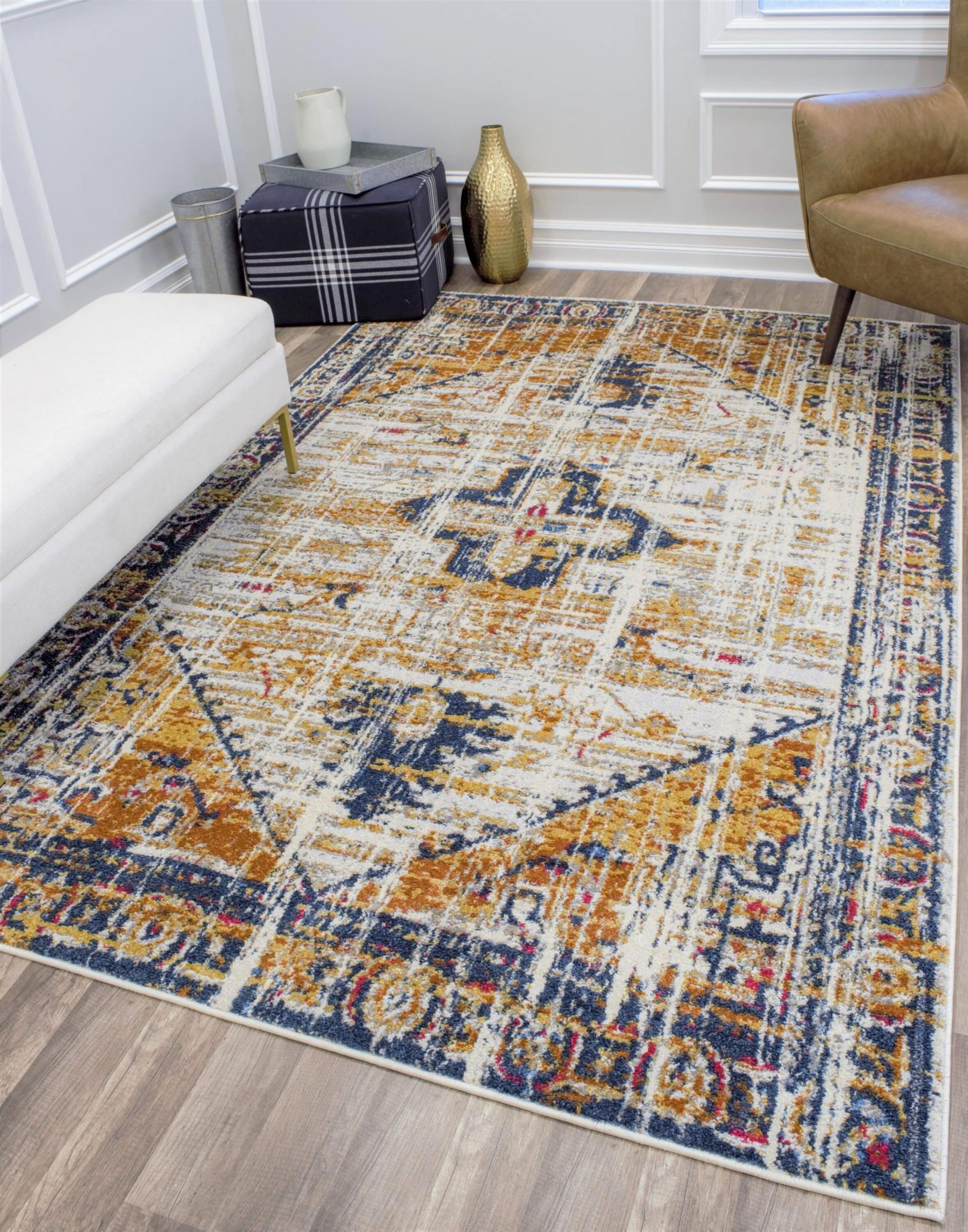 Rugs America 27569 Greyson 5 x 7 (ft) Loomed Polypropylene Burnt Sienna Rectangular Indoor Medallion Vintage Area rug