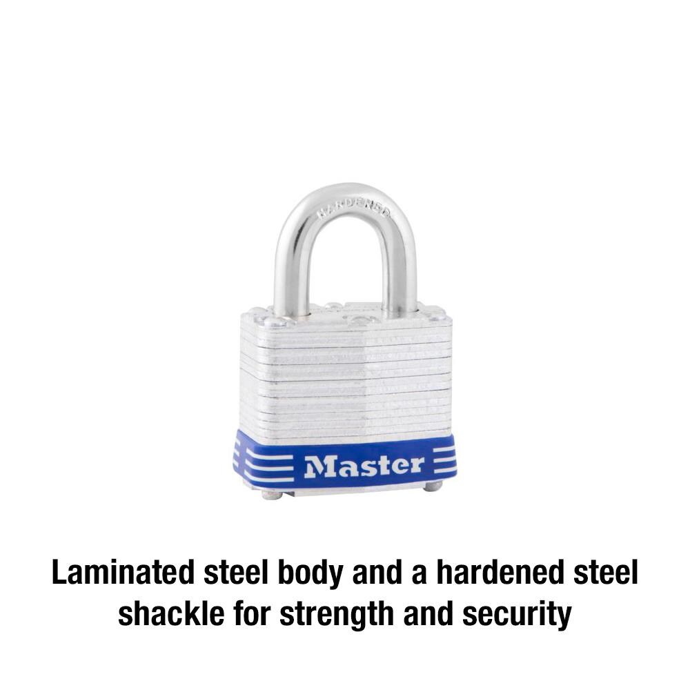 Master Lock 3009D Laminated Steel Keyed Alike Warded Padlock 1-1//2 in.
