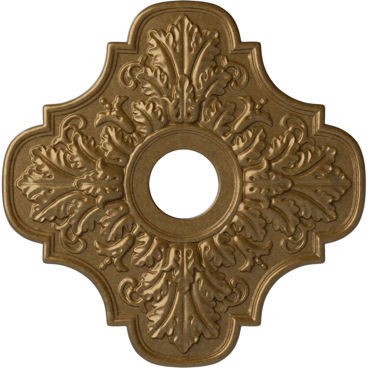 Ekena Millwork CM17PEPAS Peralta 17.75-in W x 17.75-in L Painted Pale Gold Polyurethane Whole Ceiling Medallion