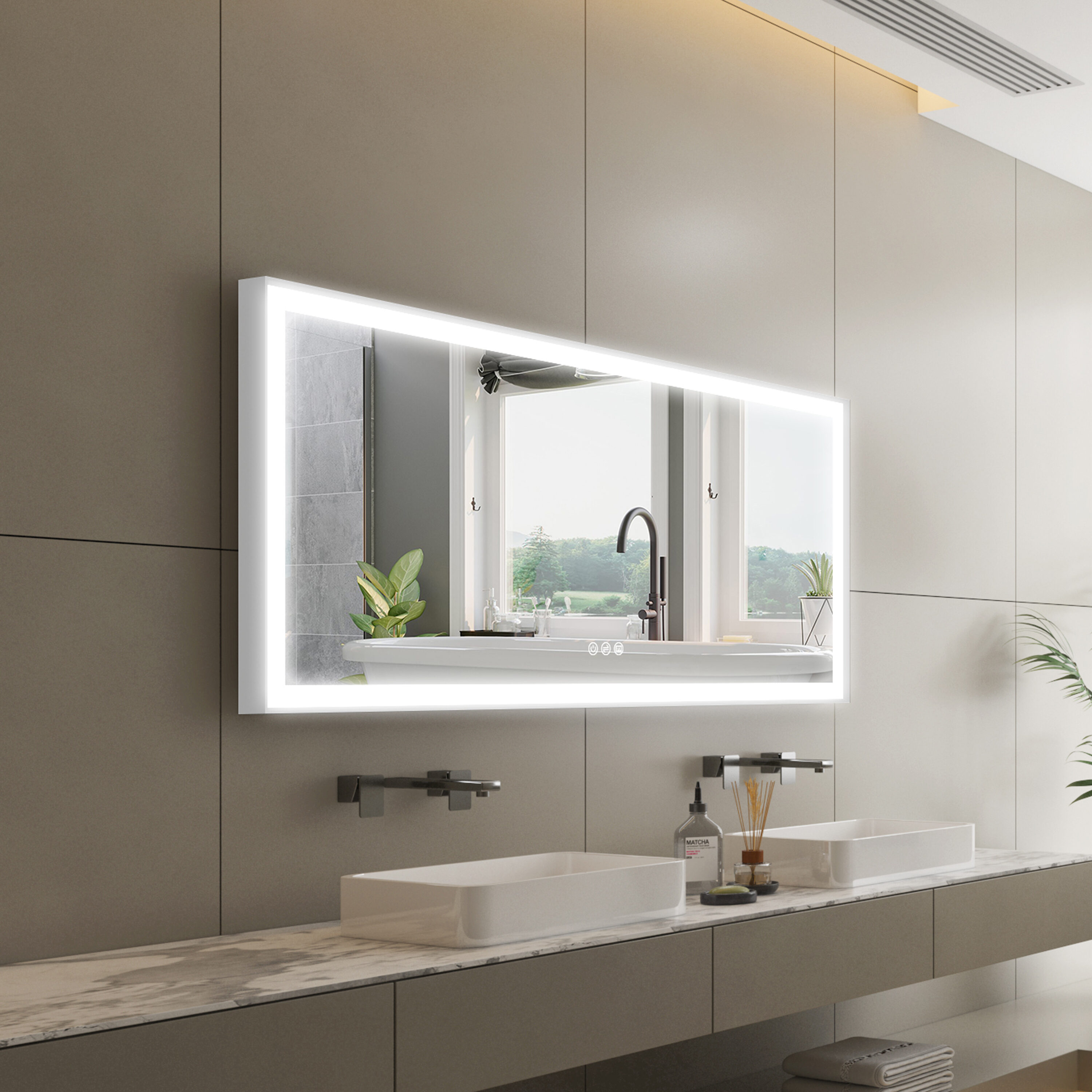 Forclover JSEXJT6036-FUB Framed-Bath-Mirrors - View #2