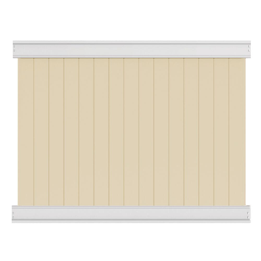 Freedom Emblem 6-ft H x 8-ft W White Rail/Sand Infill Vinyl Fence Panel Cap  in the Vinyl Fencing department at