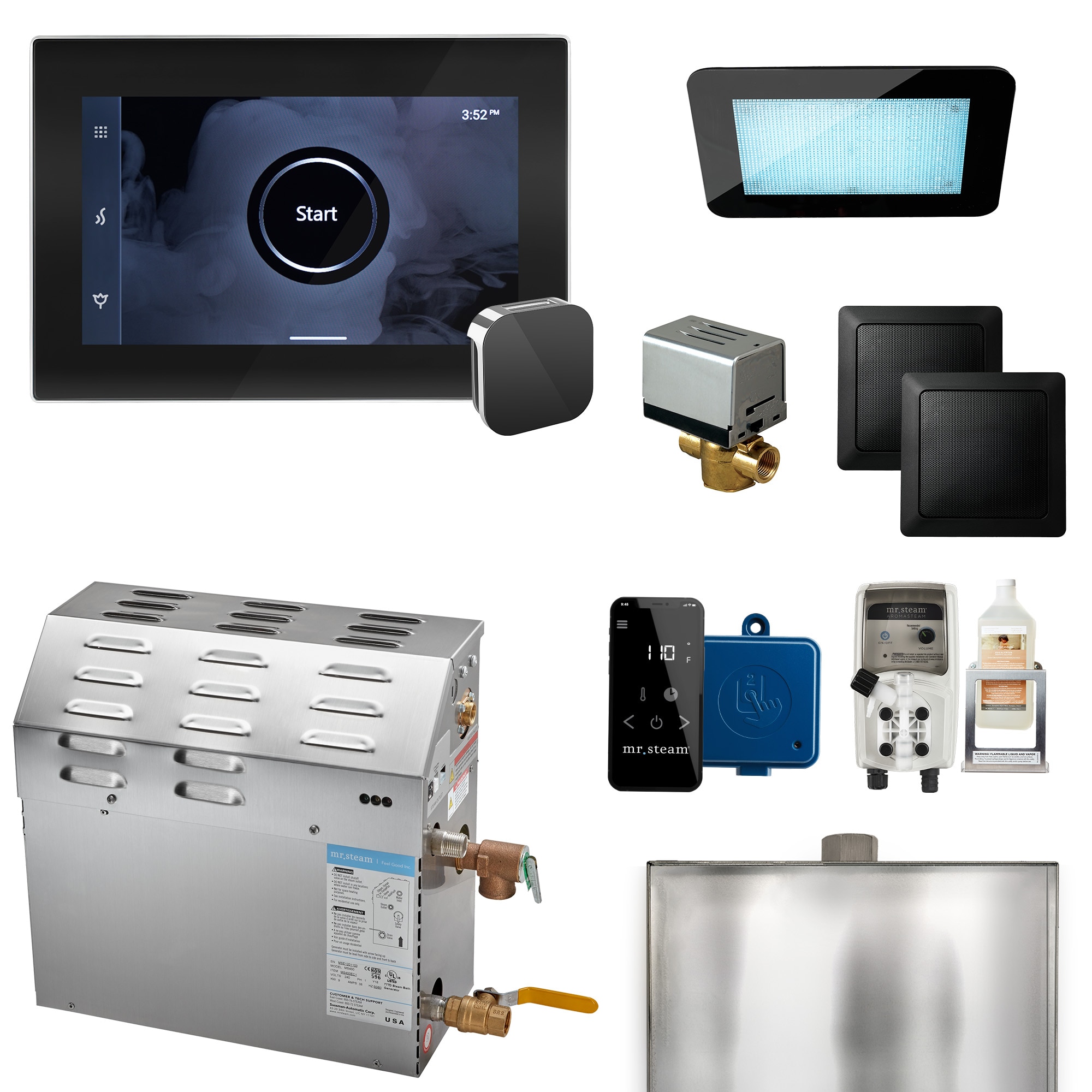 Mr. Steam 09C1ANAABEH 9000-watt Black Polished Chrome Steam Generator Control Kit