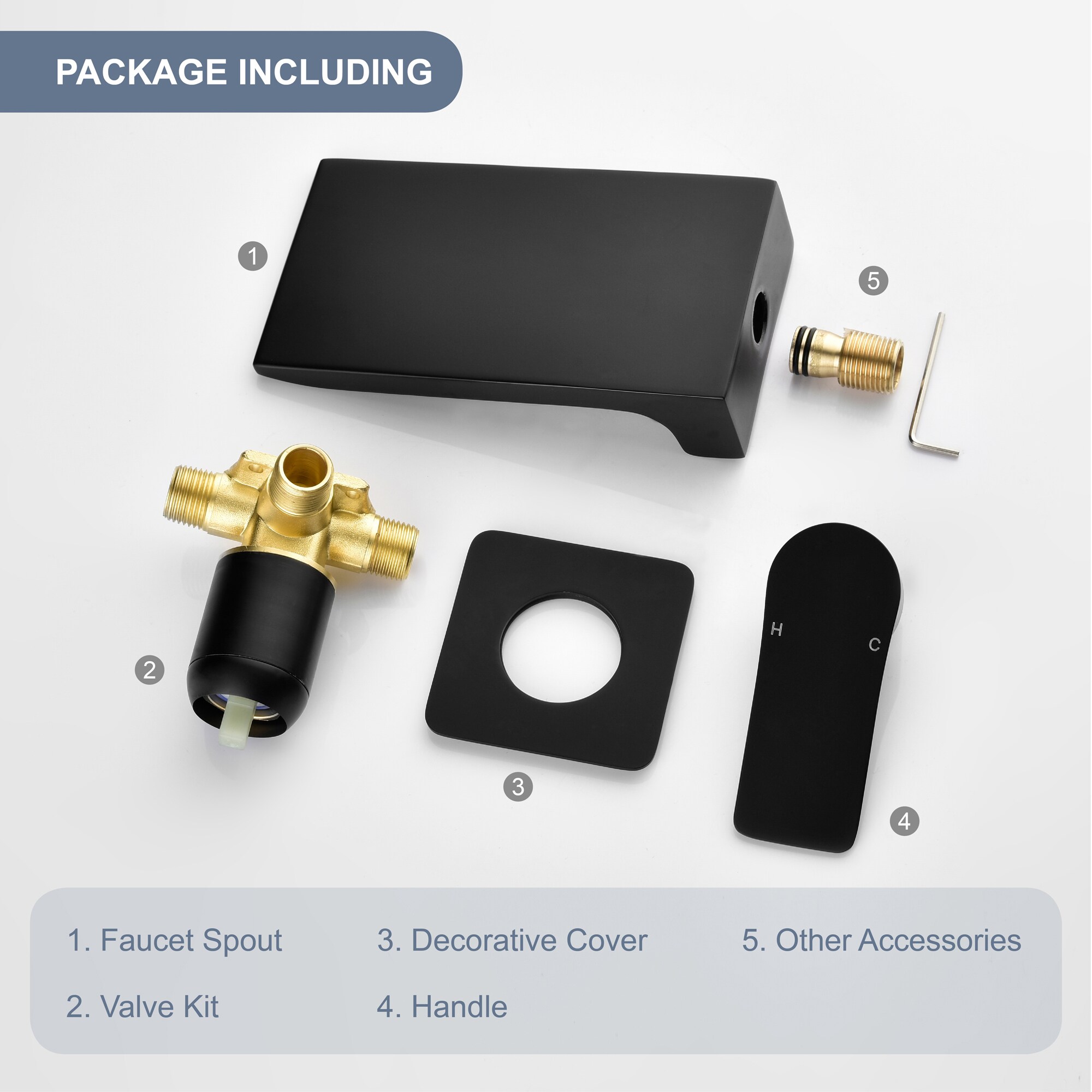 WELLFOR SMG-2410MB Roman-Tub-Faucets - View #10