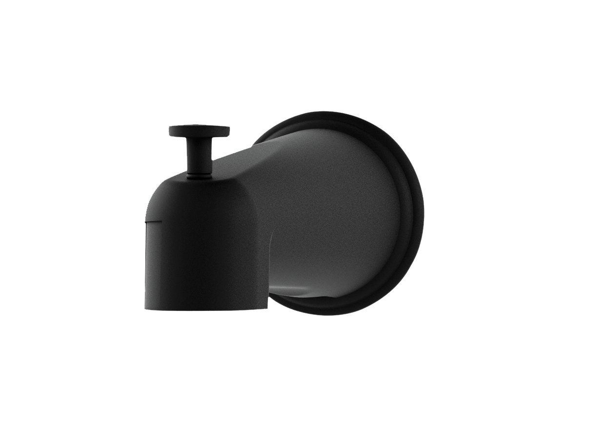 Symmons 552TSDMB Matte Black Universal Fit Bathtub Spout With Diverter