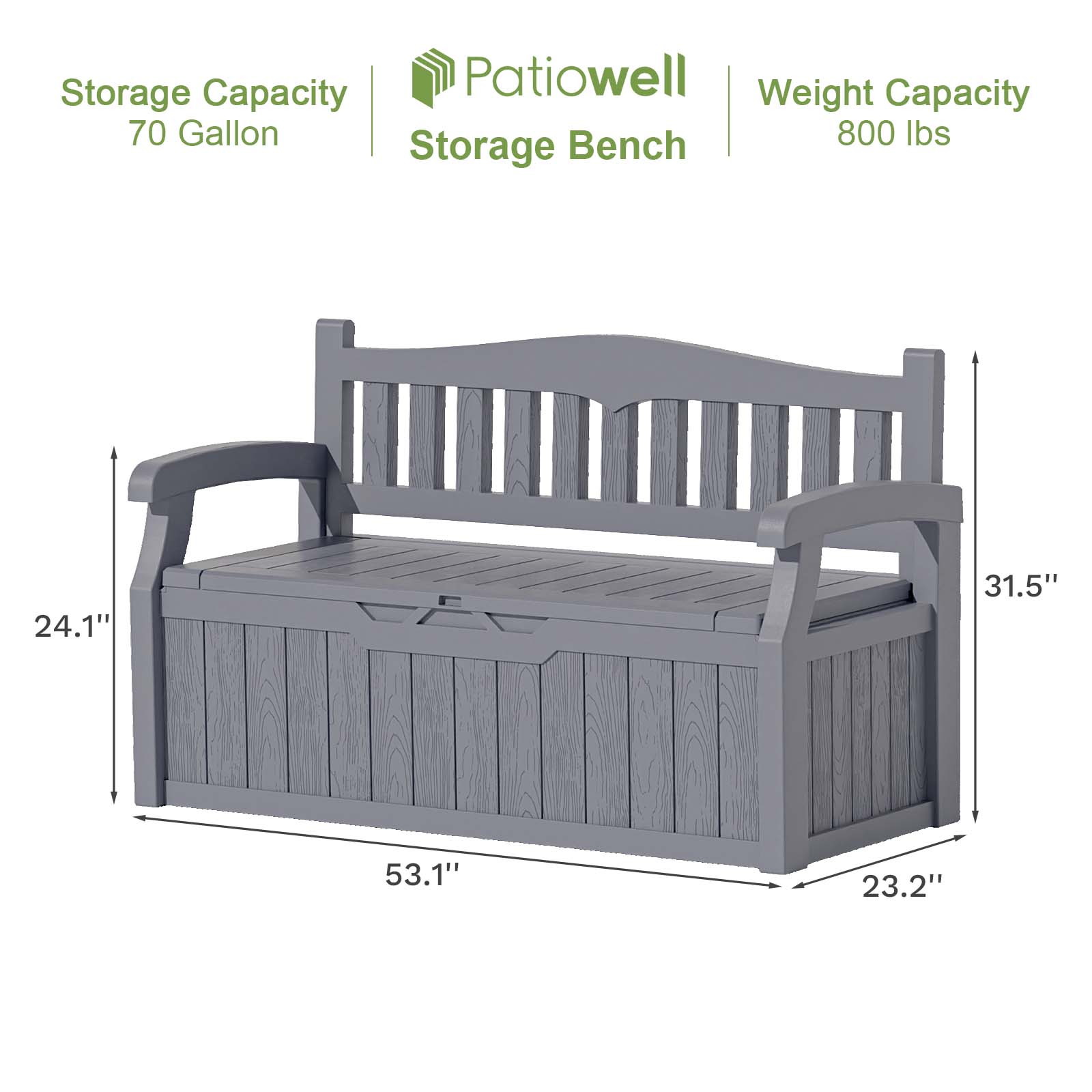 Patiowell WES-LCRC24-0431A-DGY Deck-Boxes - View #8