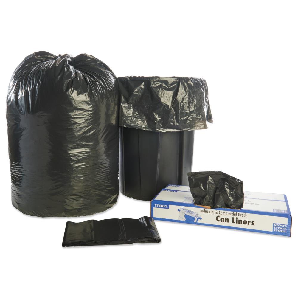 STOUT by Envision 60-Gallons Black Plastic Can Trash Bag (100-Count) in ...