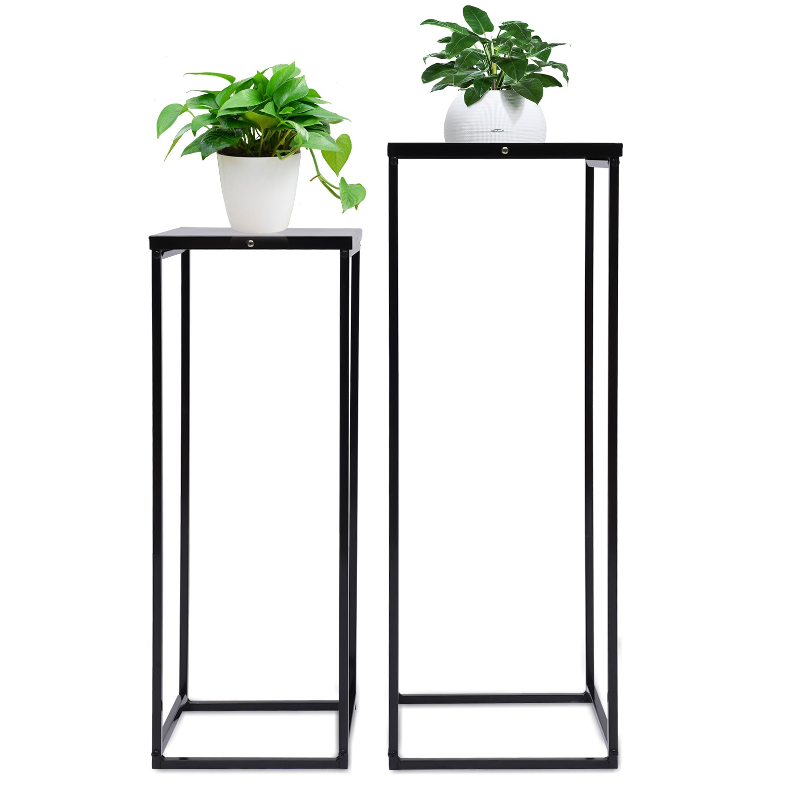 CNCEST OT-ZJGJ-5157 27.55-Inches H x 9.84-Inches W 2 Pcs Black Indoor/Outdoor Rectangular Steel Plant Stand