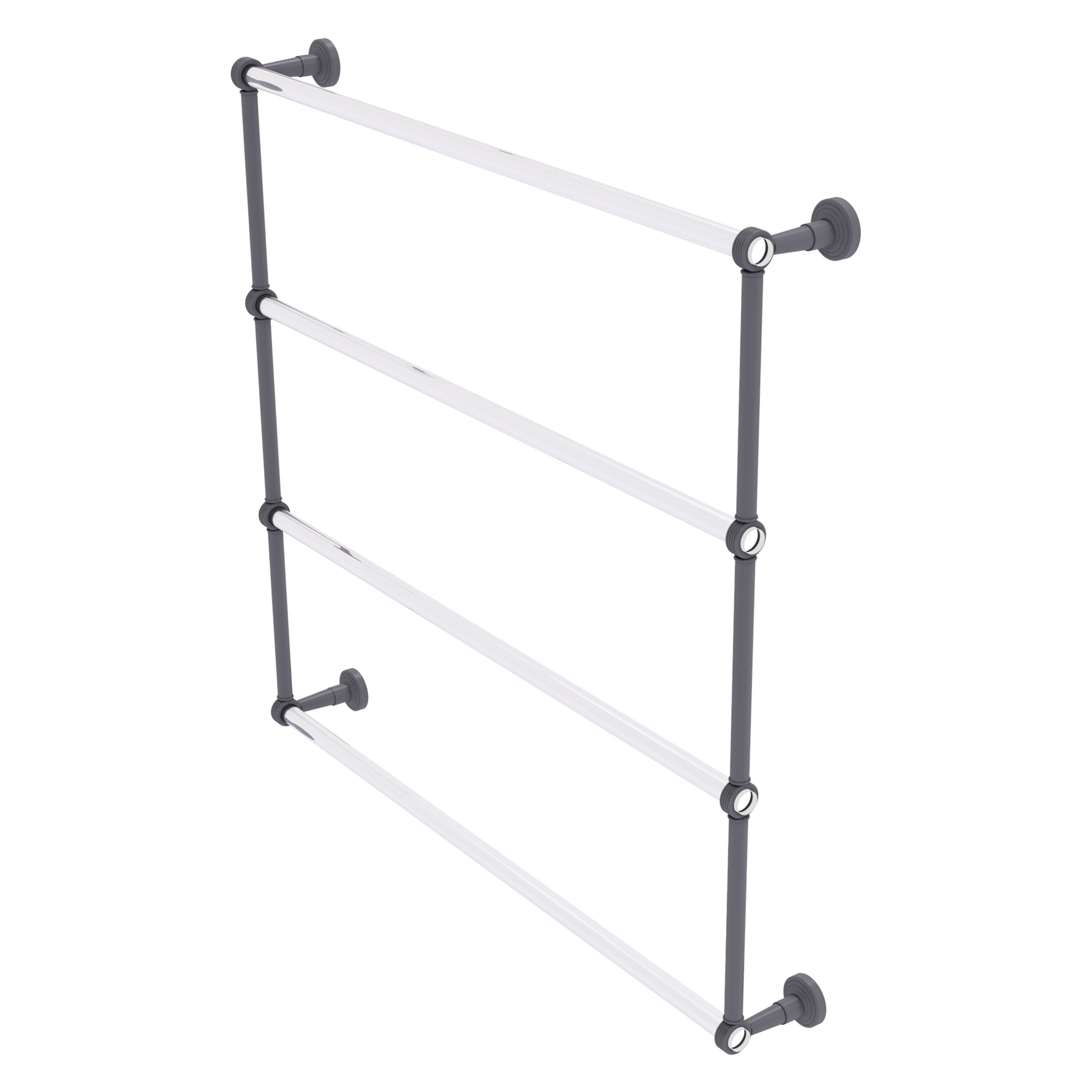 Allied Brass PB-28G-36-GYM Pacific Beach 36-in double Matte Gray Wall mount 4-tier Towel Bar