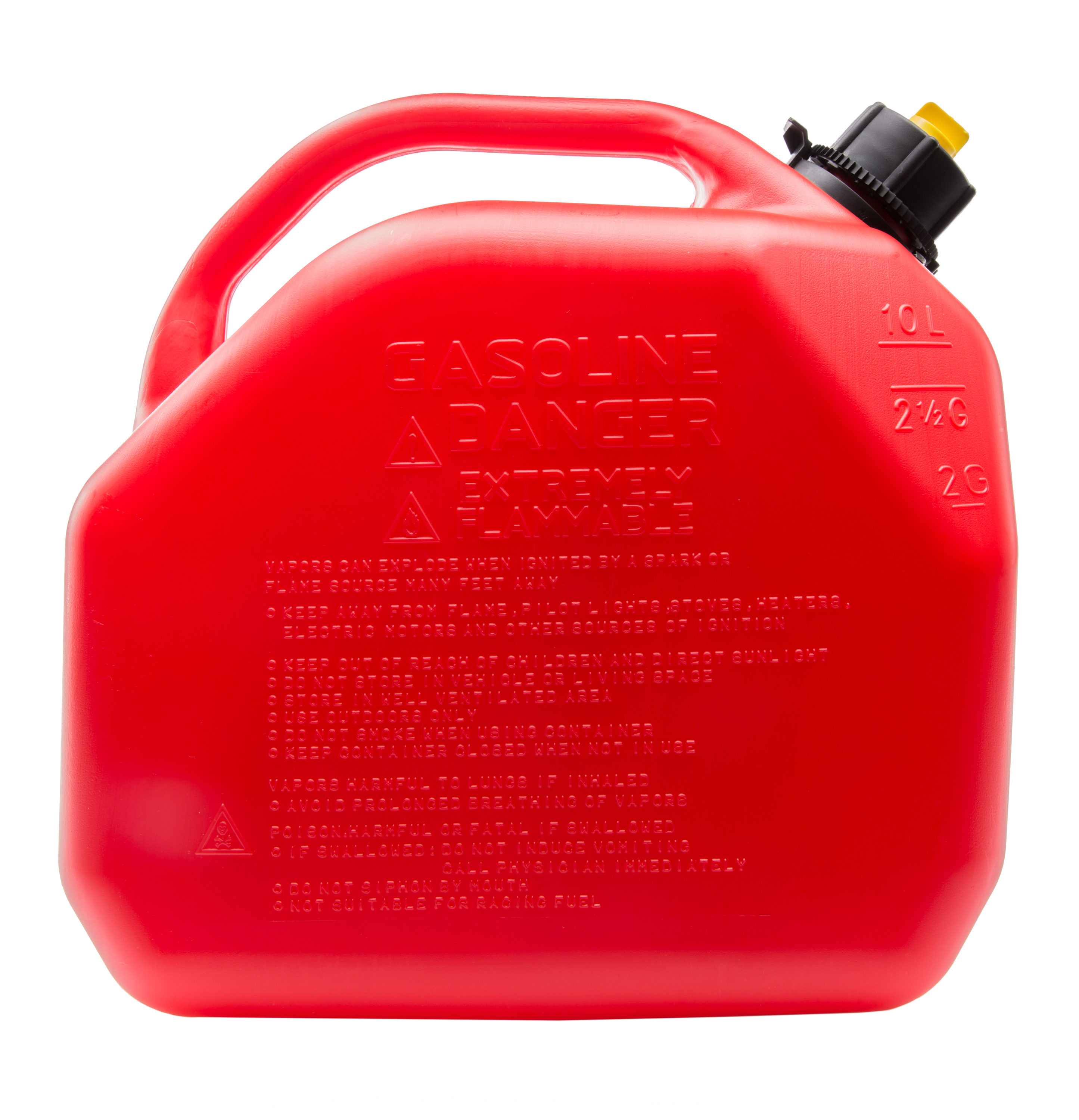FuelFriend Big Transparent 2L Gasoline Canister for Tap Gun / Leak Pipe Red