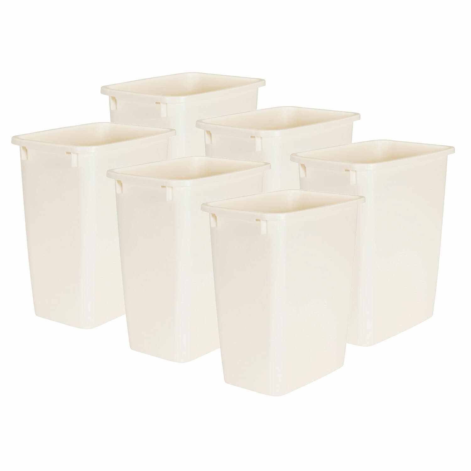 Rubbermaid 171568 21 Quart Bisque Plastic Indoor Kitchen Lidless Trash Can
