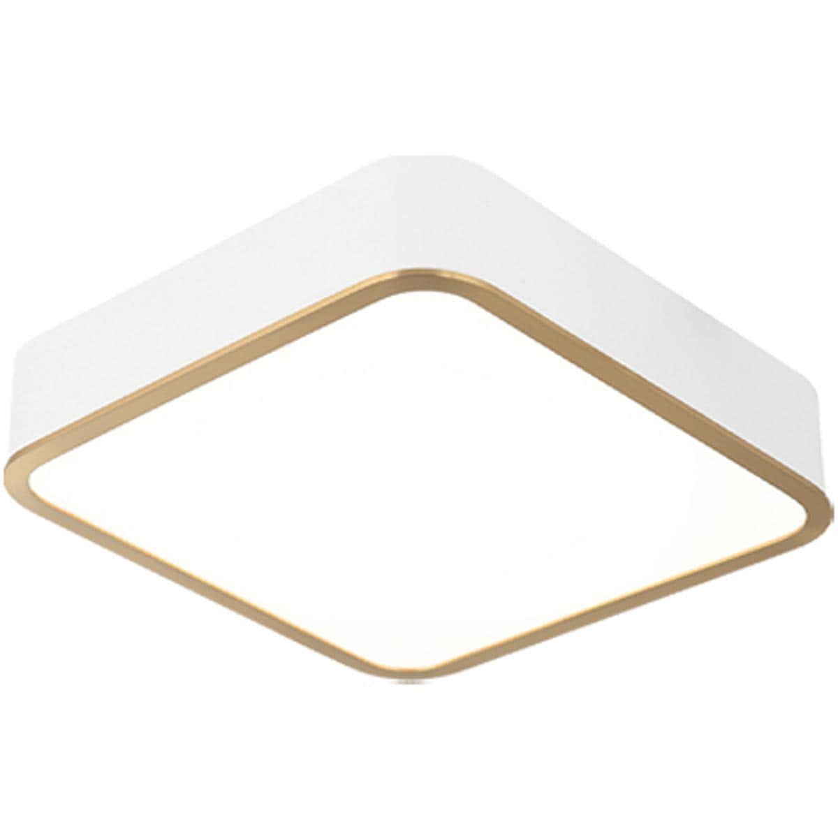 Matteo 2607263 Lighting M10542WHAG Ainslay Flush Mount White and Aged Gold Brass