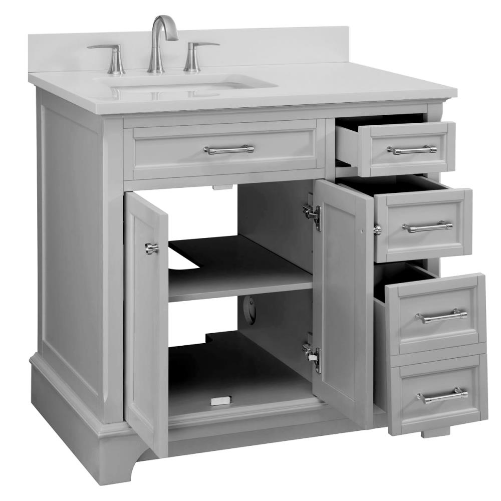 allen + roth Roveland 36in Light Gray Undermount Single Sink Bathroom