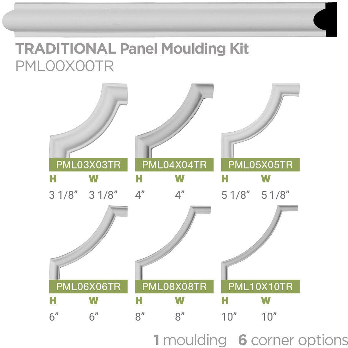 94" White Urethane Traditional Panel Moulding