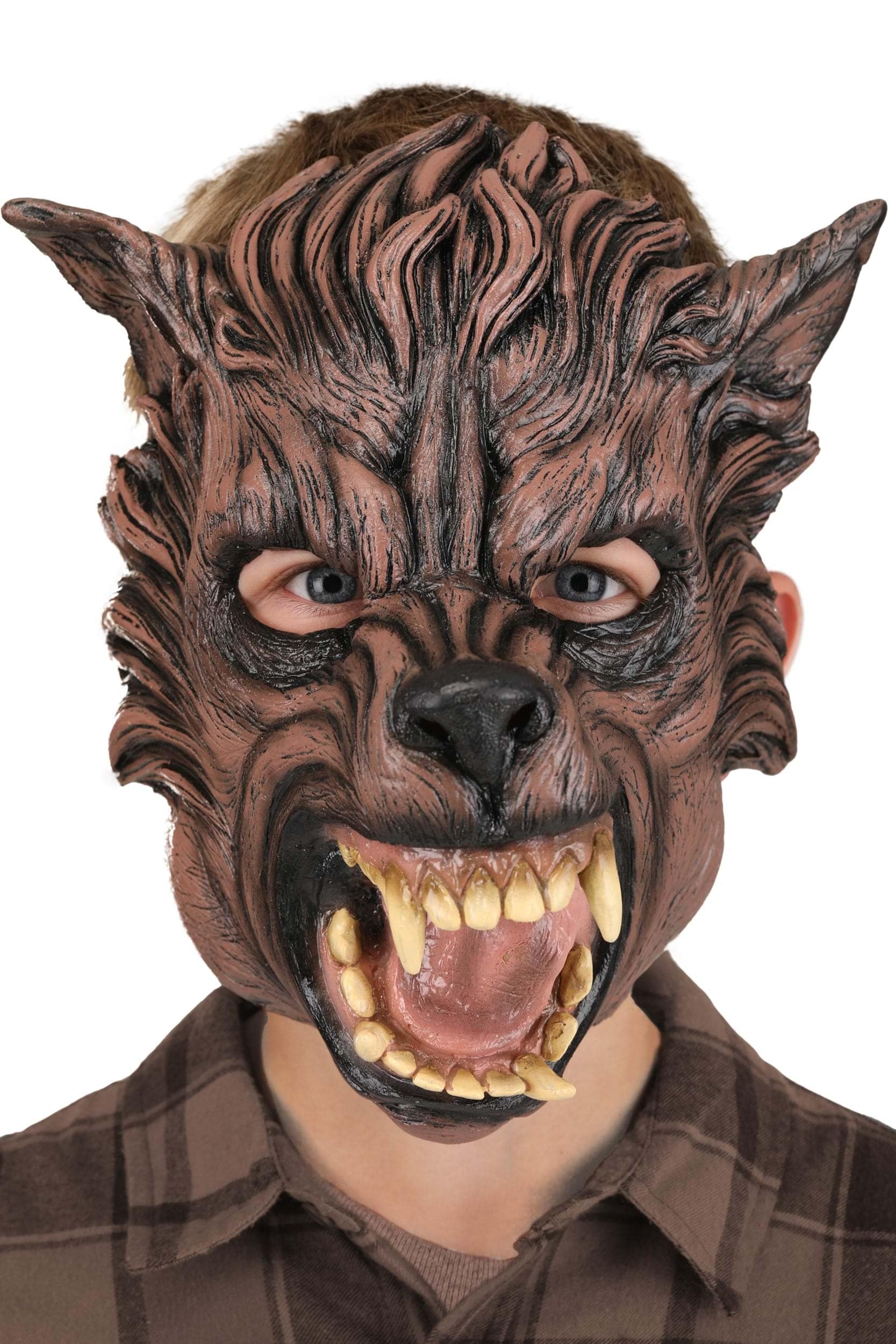 HalloweenCostumes.com FUN5054CH-ST FUN Costumes Brown Wolf Kid's Costume Mask Wolf Accessories Standard
